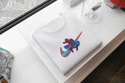 Ricamo Personalizzato - T-Shirt Unisex Ricamata 100% Cotone – Confortevole – Design Swoosh Spiderman-Biiply
