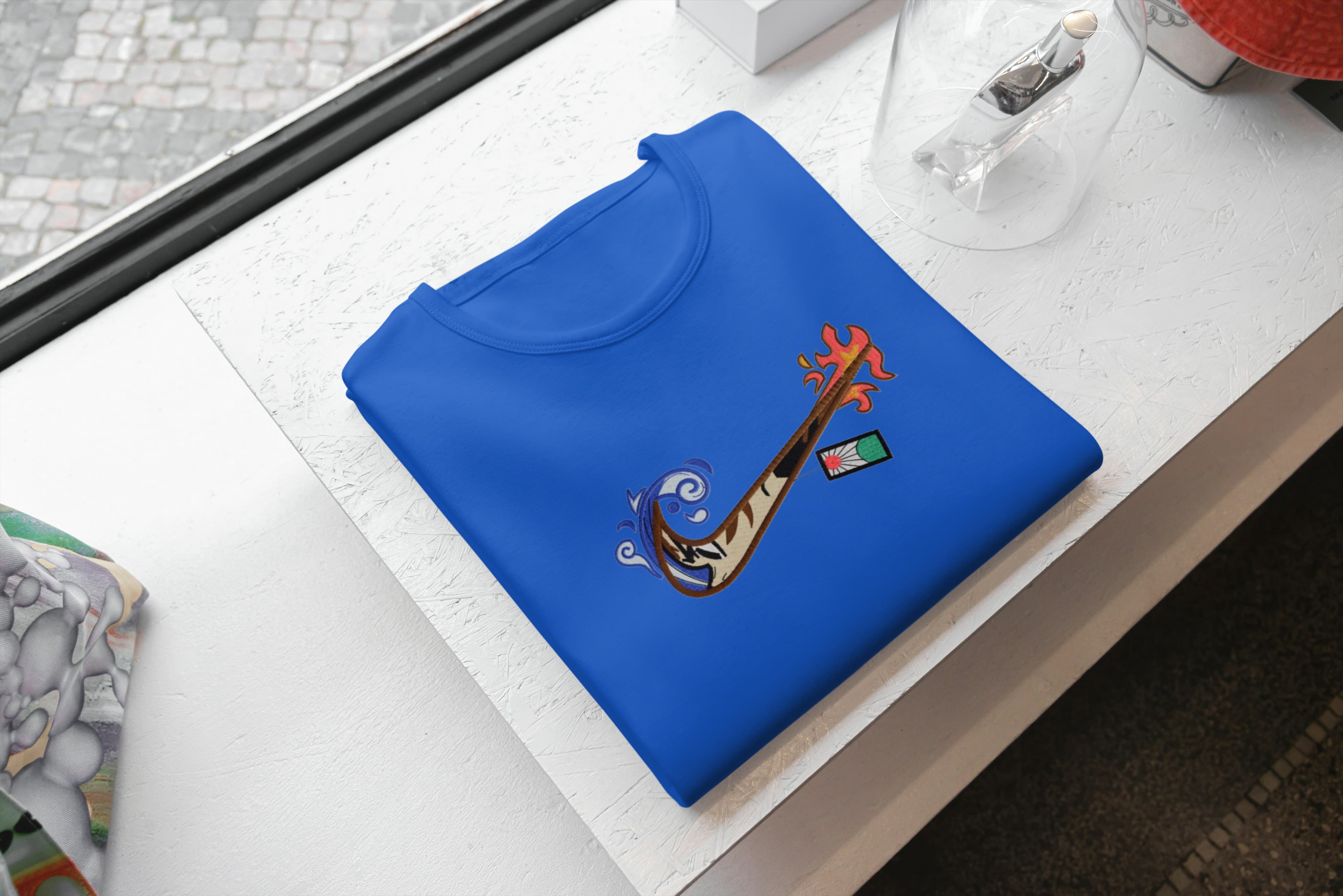 Ricamo Personalizzato - T-Shirt Unisex Ricamata 100% Cotone – Confortevole – Design Swoosh Tangiro-Biiply