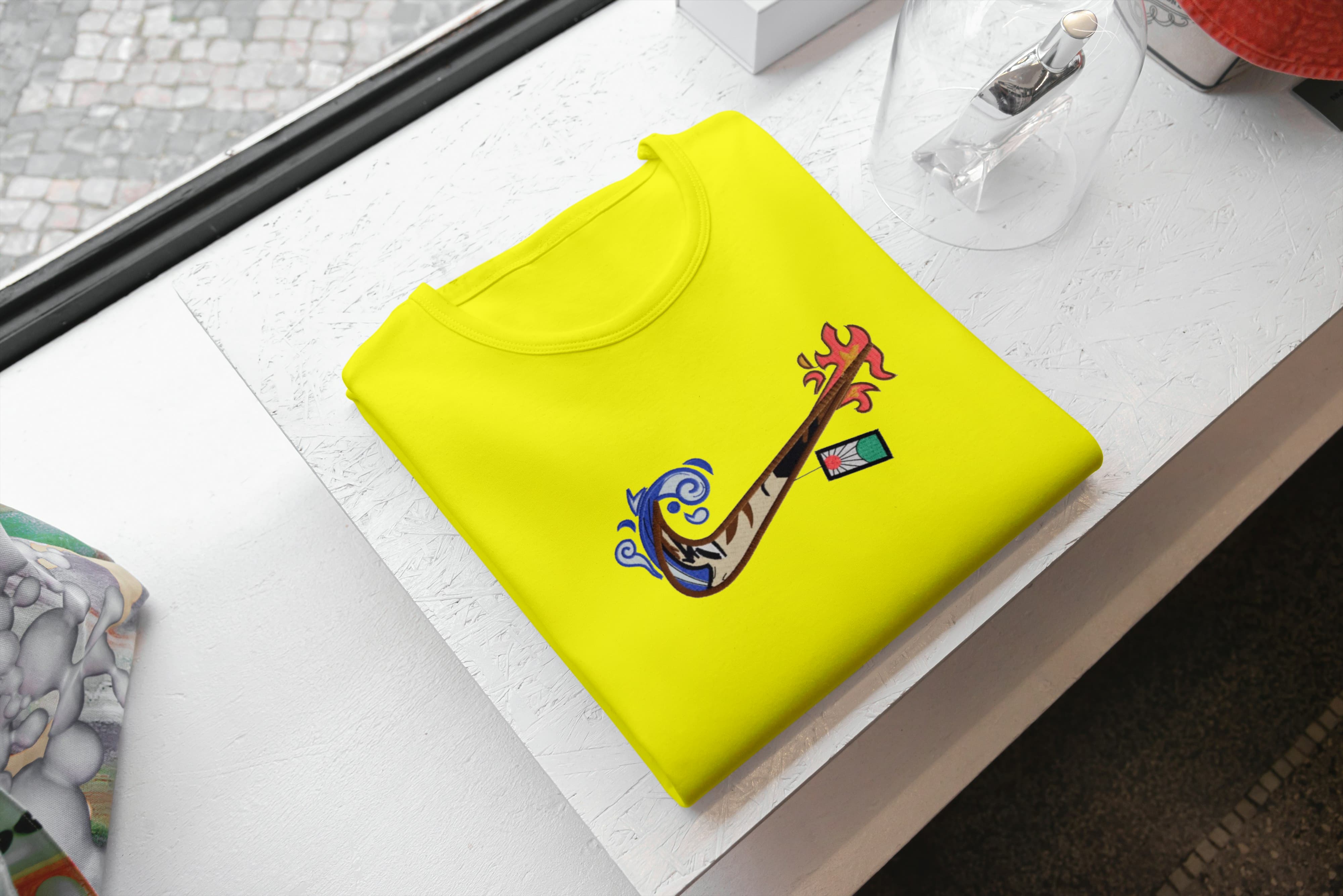 Ricamo Personalizzato - T-Shirt Unisex Ricamata 100% Cotone – Confortevole – Design Swoosh Tangiro-Biiply