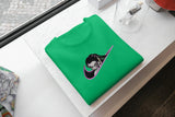 T-Shirt Unisex Ricamata 100% Cotone – Confortevole – Design Swoosh daki