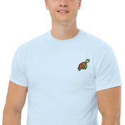 Ricamo Personalizzato - T-Shirt Unisex Ricamata 100% Cotone – Confortevole – Design Tartaruga-Biiply