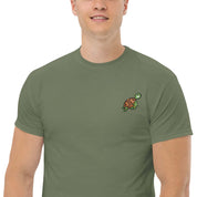 Ricamo Personalizzato - T-Shirt Unisex Ricamata 100% Cotone – Confortevole – Design Tartaruga-Biiply