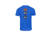 Ricamo Personalizzato - T-Shirt Unisex Ricamata sulla schiena 100% Cotone – Confortevole – Design rosa con foglie a farfalle-Biiply