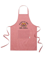Grembiule in Cotone Riciclato o Poliestere e Cotone – Sostenibile e Pratico – Cucina e Lavoro – Design Ricamato Con scritta Papà il re del grill