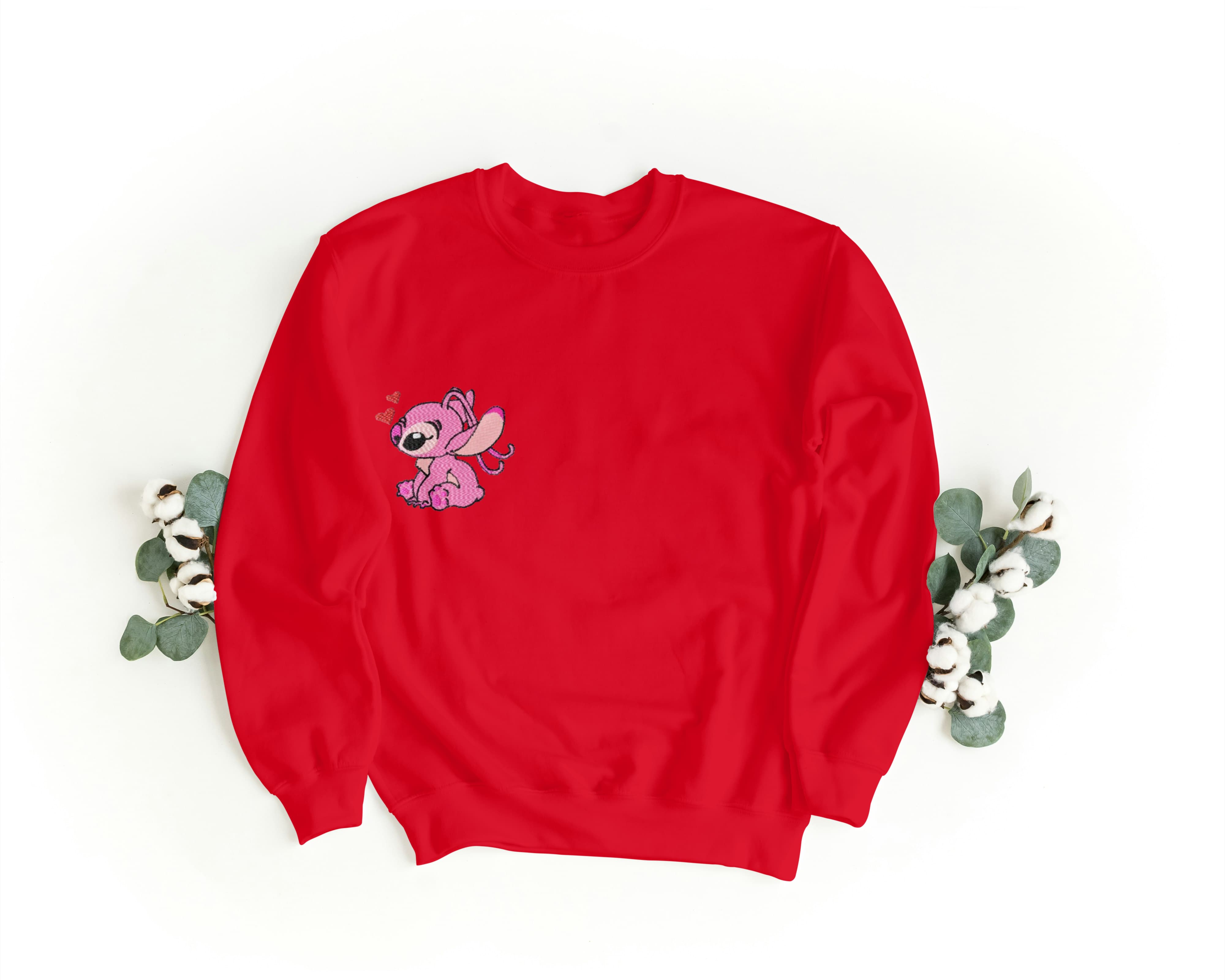 Felpa Ricamata Per Lui e Per Lei Unisex – 100% Cotone – Stile Streetwear e Confortevole – Stich e Angel