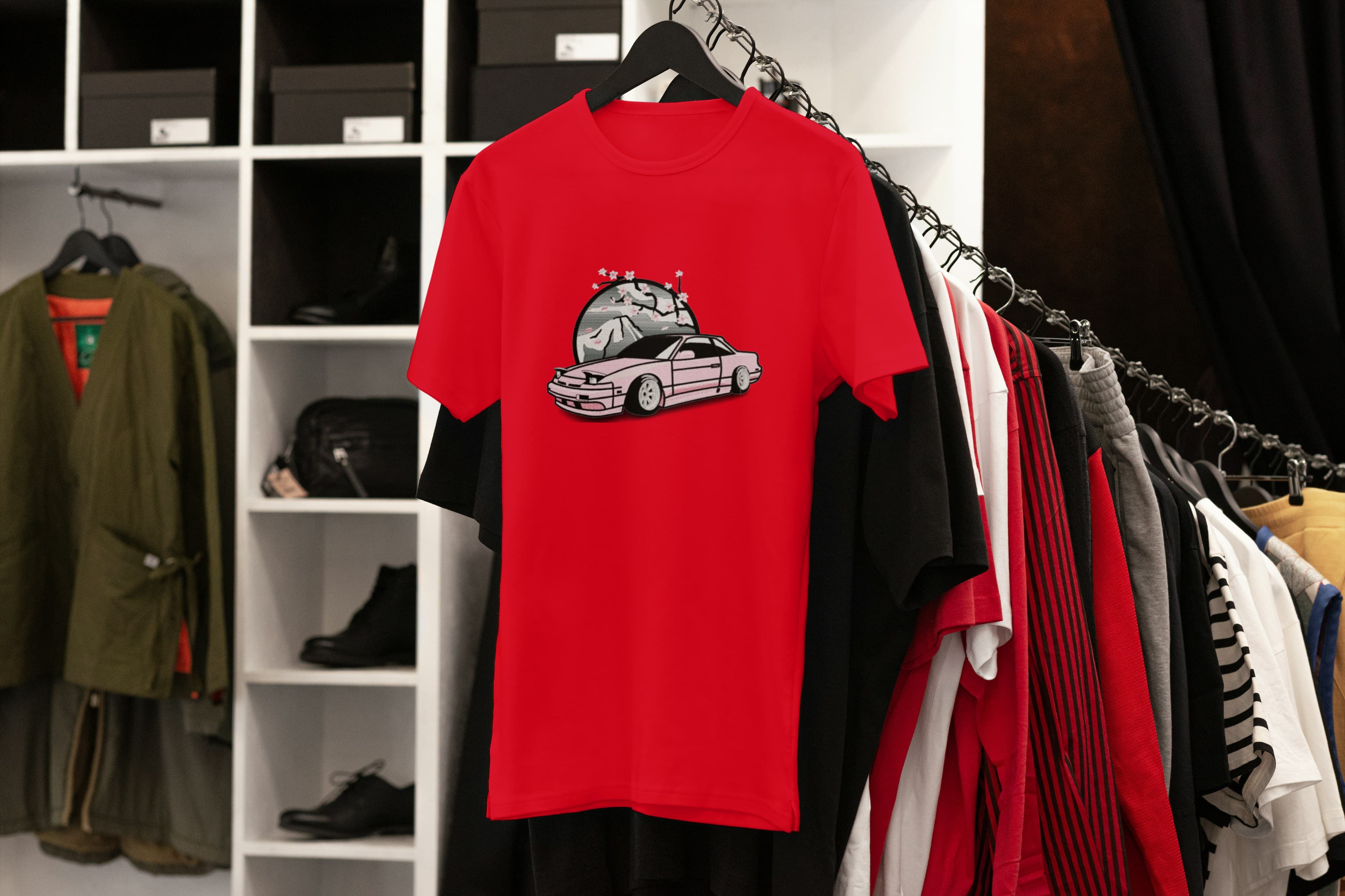 T-Shirt Unisex Ricamata 100% Cotone – Confortevole – Design Nissan 180SX
