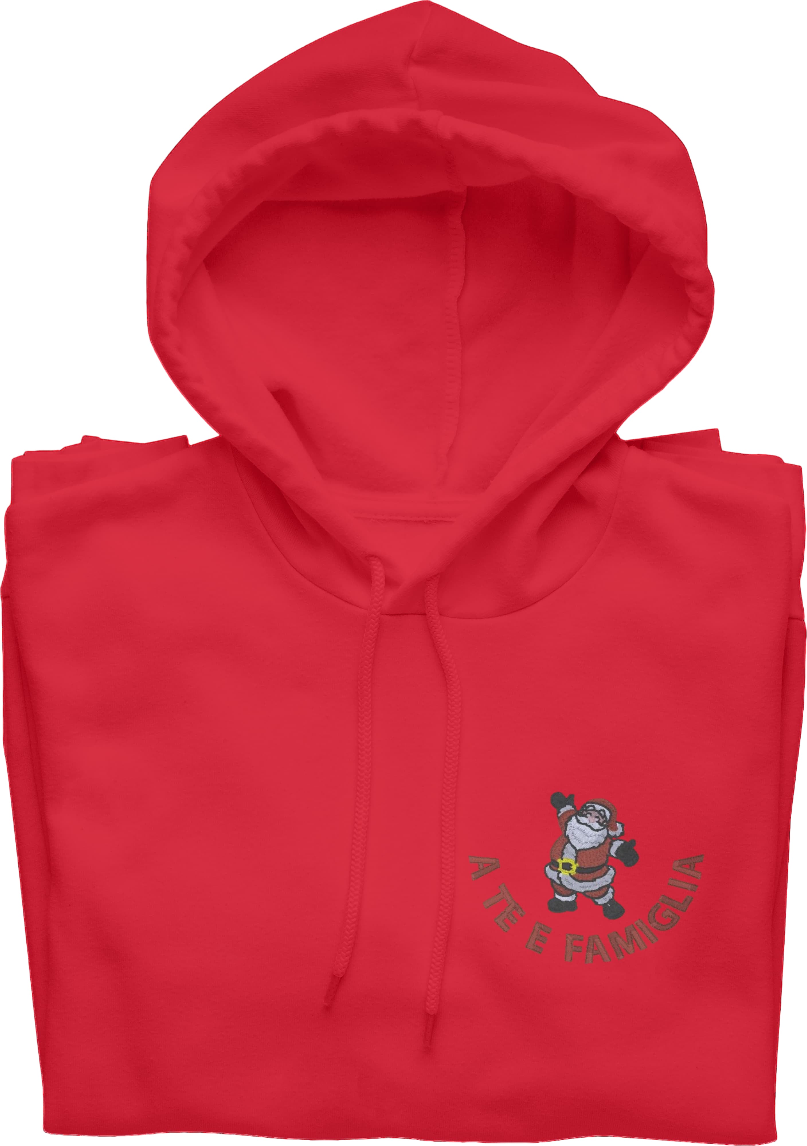 Felpa Ricamata Unisex – Morbida con Cappuccio e Tasca Frontale – Stile Streetwear – Happy Babbo Natale A te e famiglia