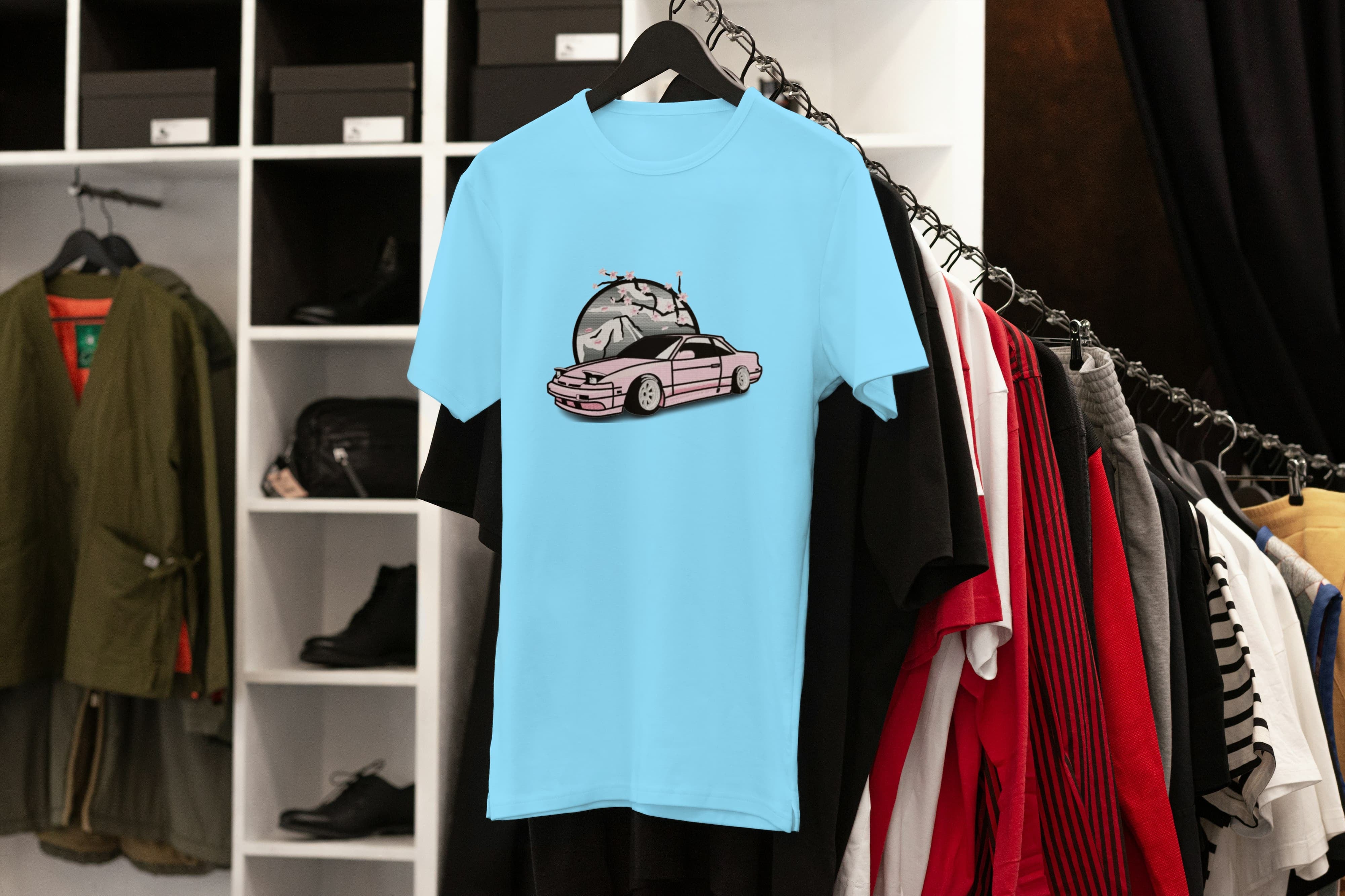 T-Shirt Unisex Ricamata 100% Cotone – Confortevole – Design Nissan 180SX