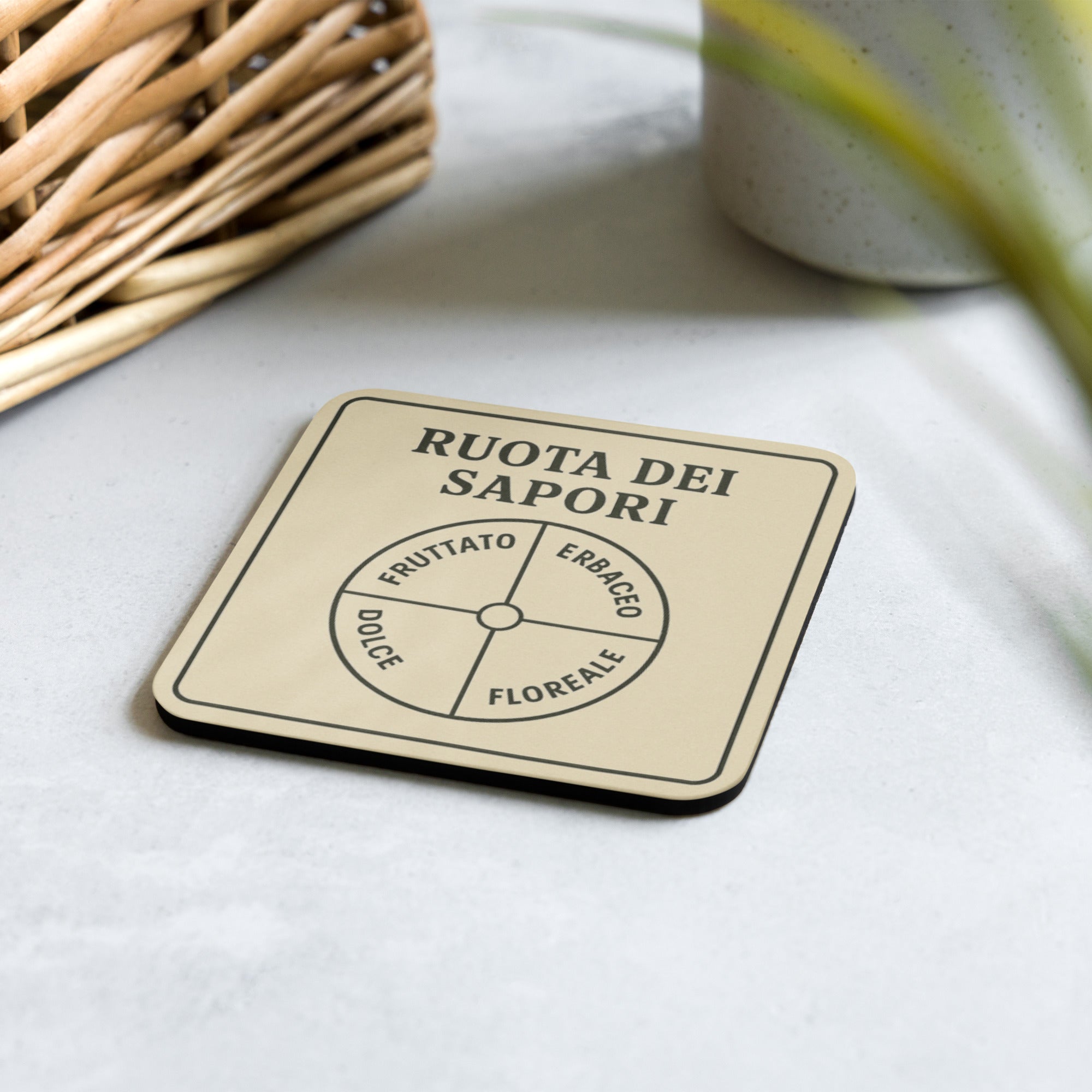 Sottobicchiere Personalizzato Antiscivolo in Sughero o Poliestere – Accessori Casa – Design Ruota dei sapori-Biiply