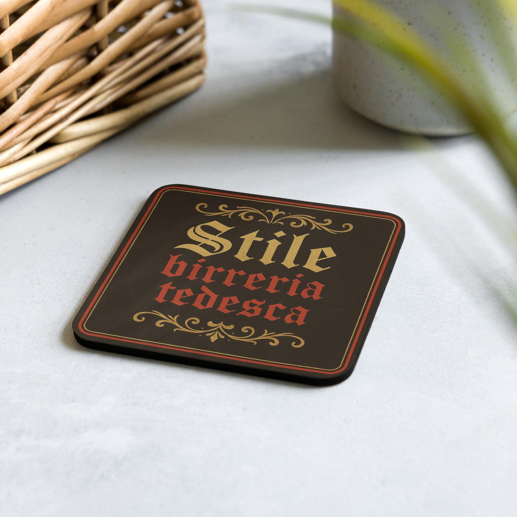 Sottobicchiere Personalizzato Antiscivolo in Sughero o Poliestere – Accessori Casa – Design Stile Birreria Tedesca-Biiply