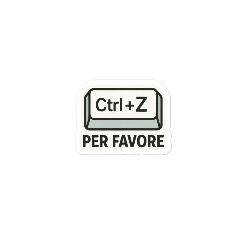 Sticker in vinile adesivo per idee regalo - Ctrl + Z Per favore