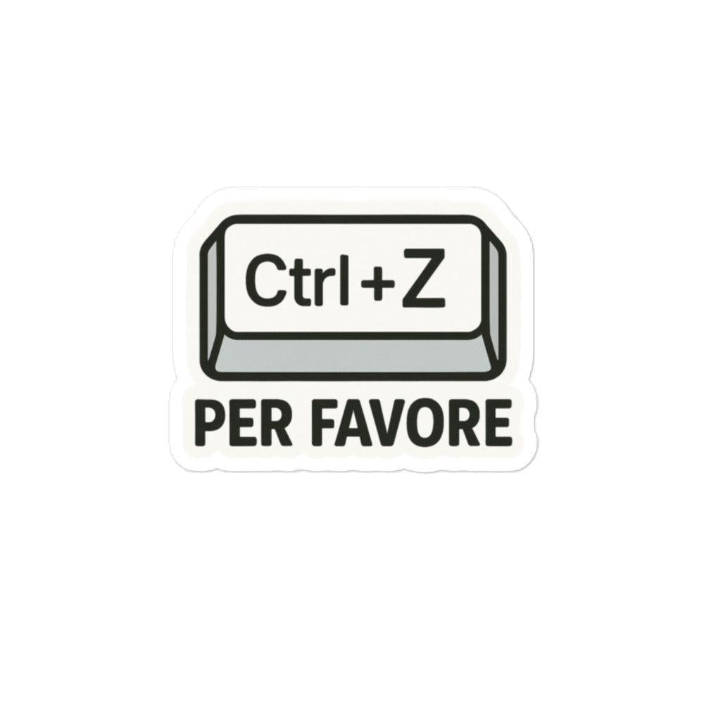 Sticker in vinile adesivo per idee regalo - Ctrl + Z Per favore