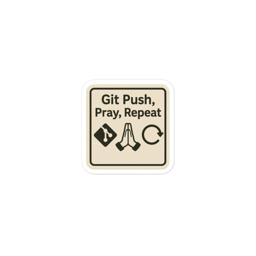 Sticker in vinile adesivo per idee regalo - Git Push Pray Repeat