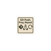 Sticker in vinile adesivo per idee regalo - Git Push Pray Repeat