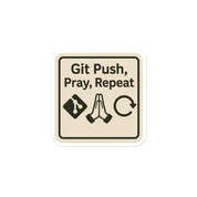 Sticker in vinile adesivo per idee regalo - Git Push Pray Repeat