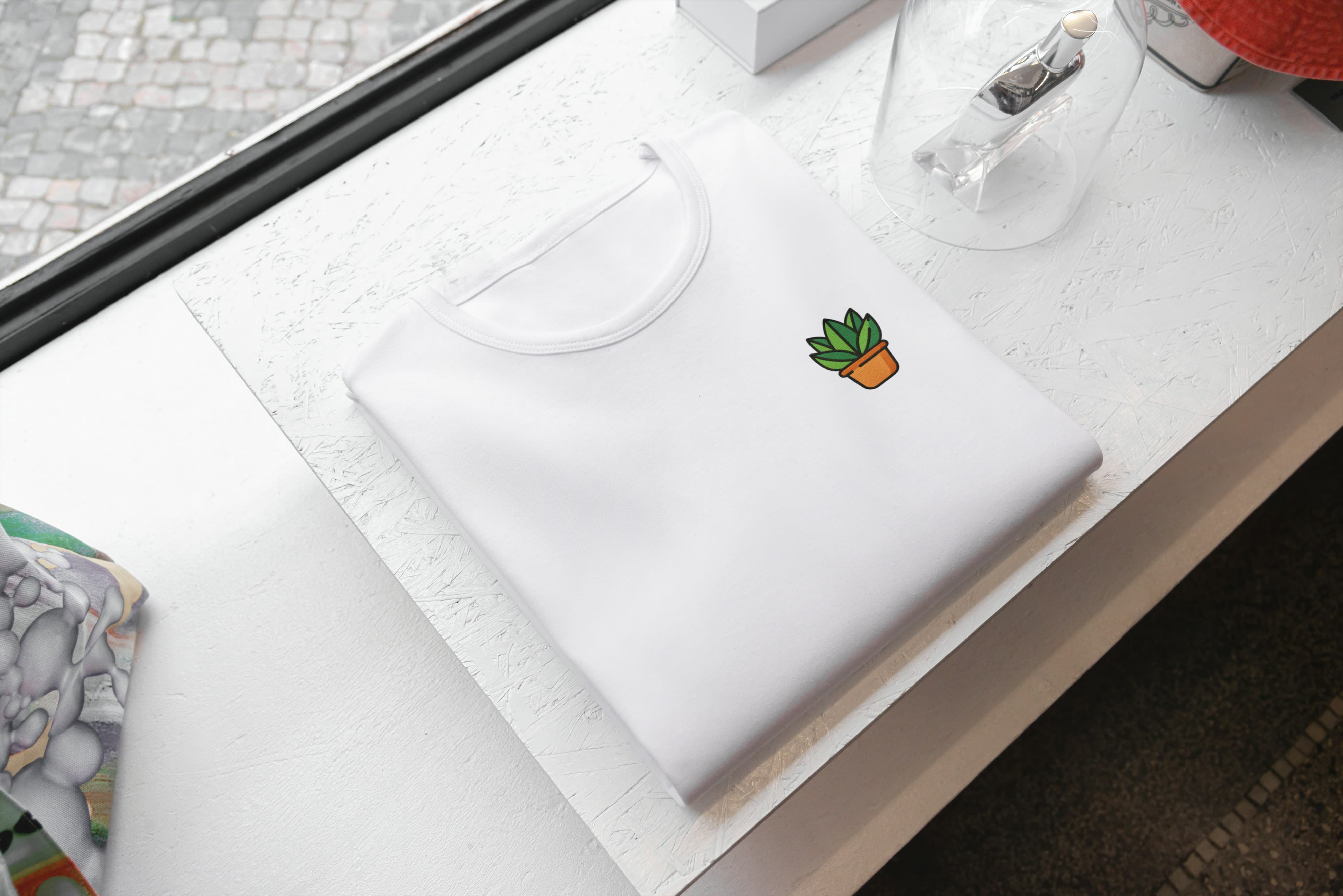 T-Shirt Unisex Ricamata 100% Cotone – Confortevole – Design Aloe-Biiply