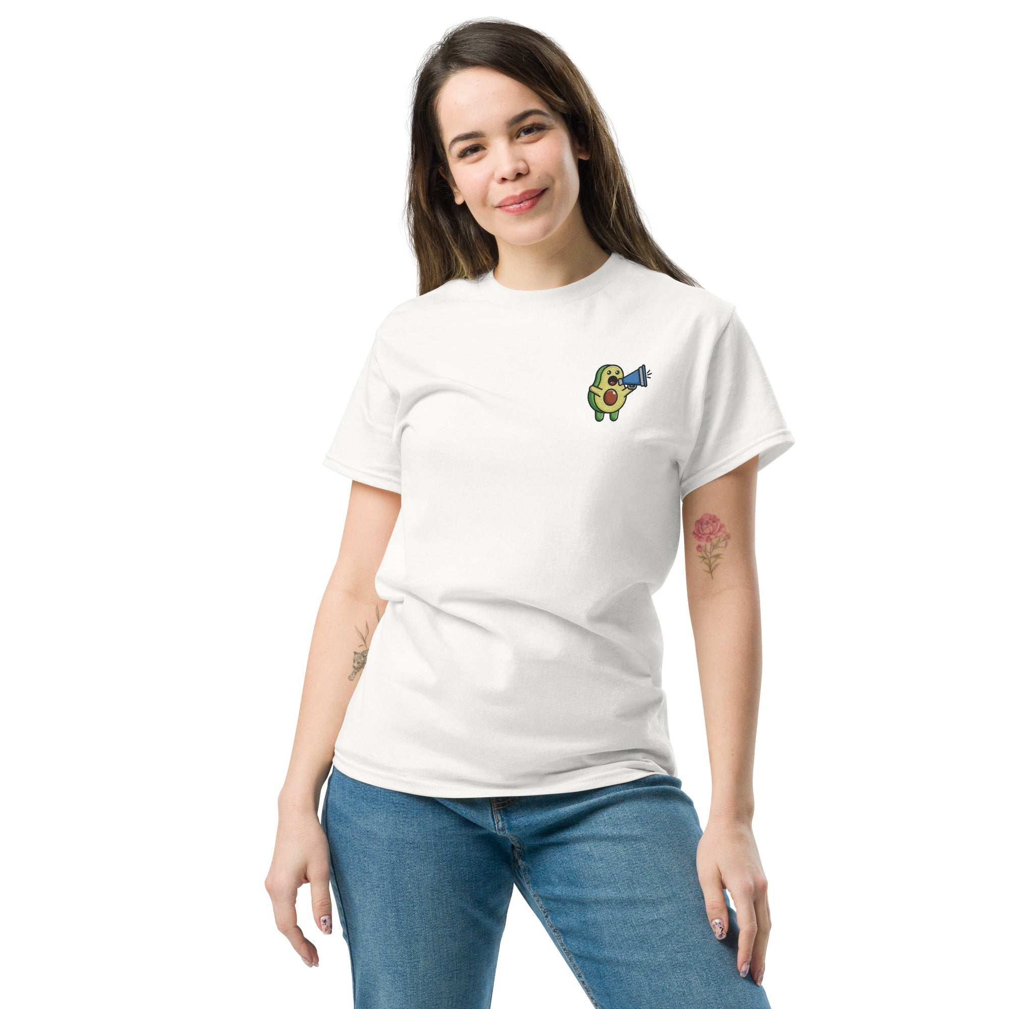 T-Shirt Unisex Ricamata 100% Cotone – Confortevole – Design Avocado-Biiply