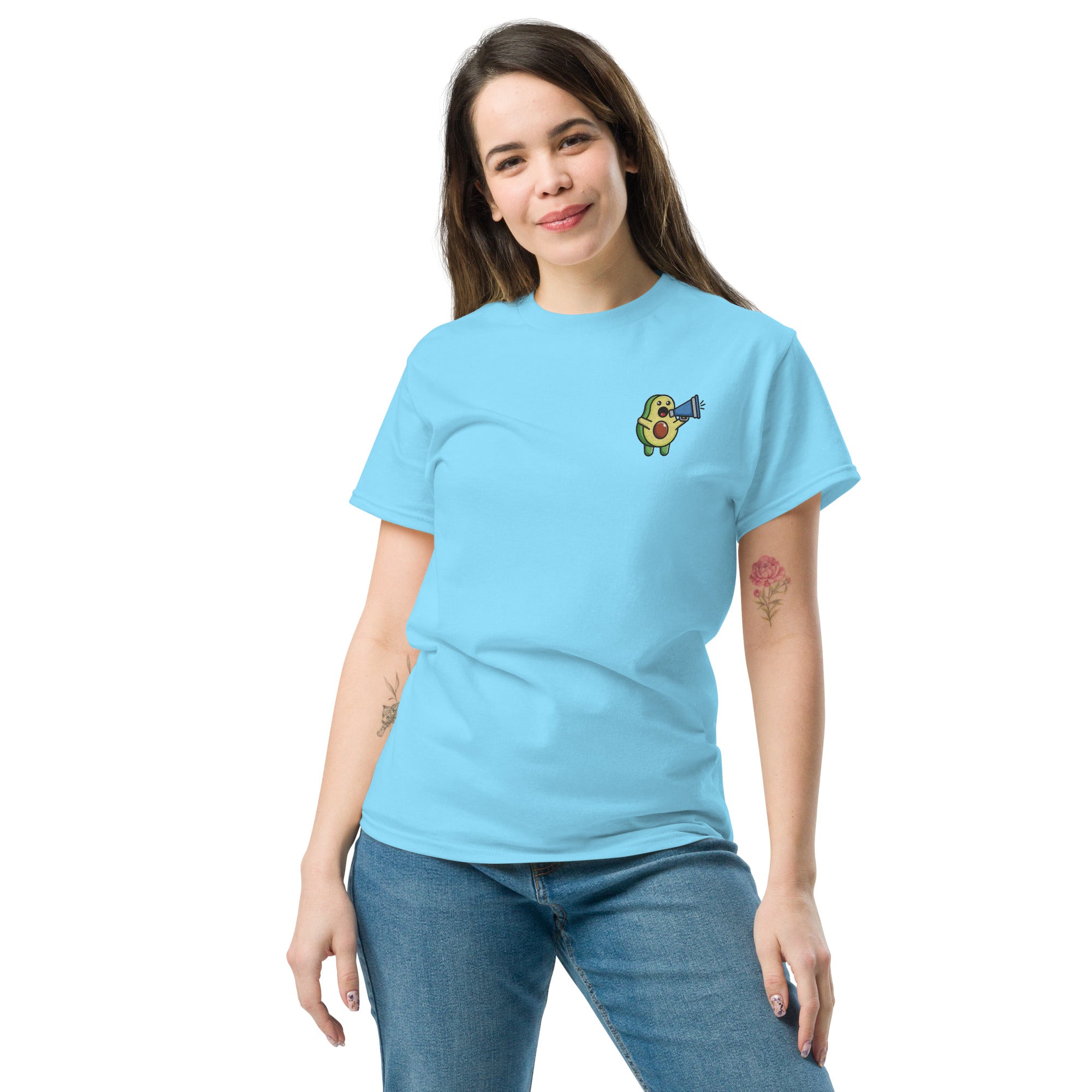 T-Shirt Unisex Ricamata 100% Cotone – Confortevole – Design Avocado-Biiply