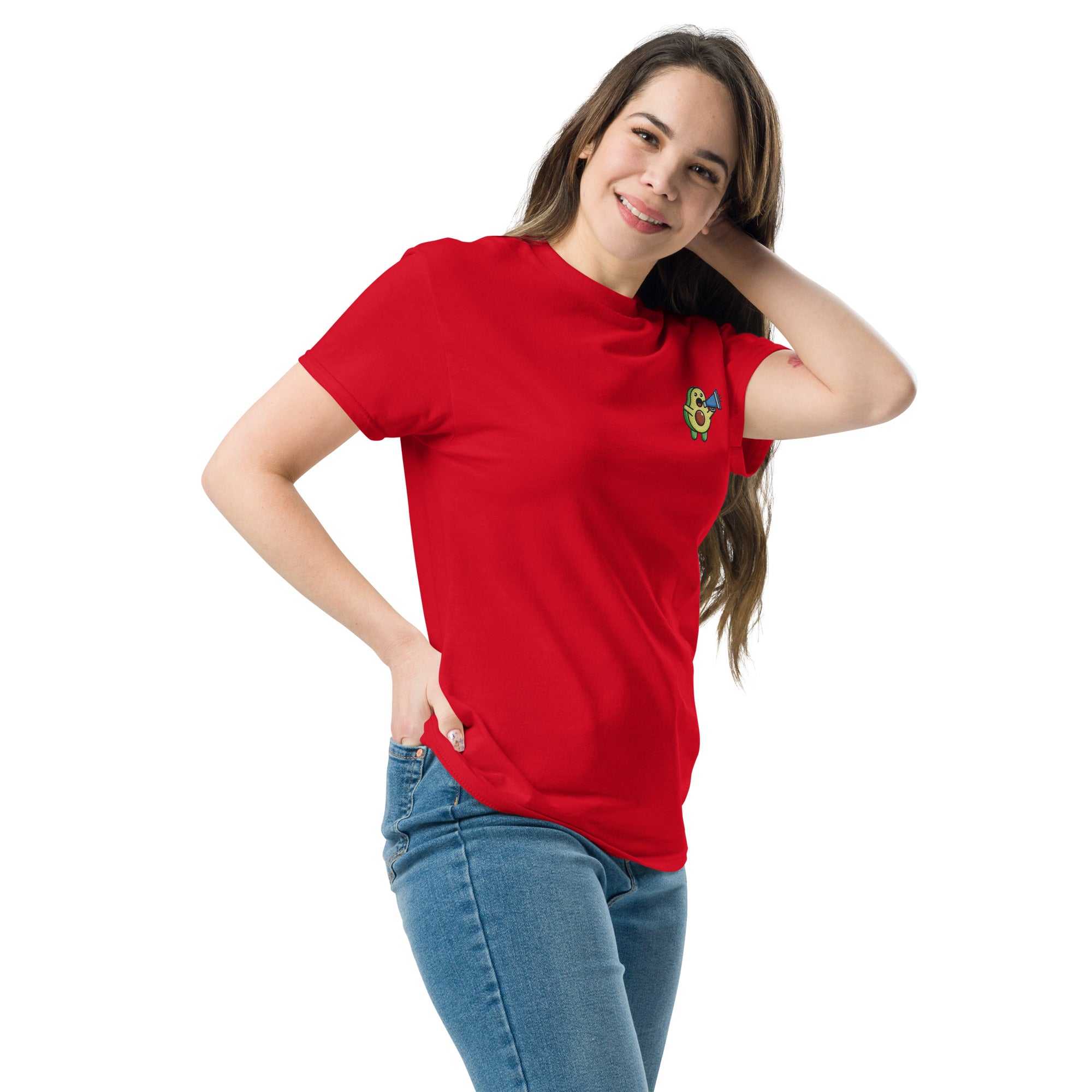 T-Shirt Unisex Ricamata 100% Cotone – Confortevole – Design Avocado-Biiply
