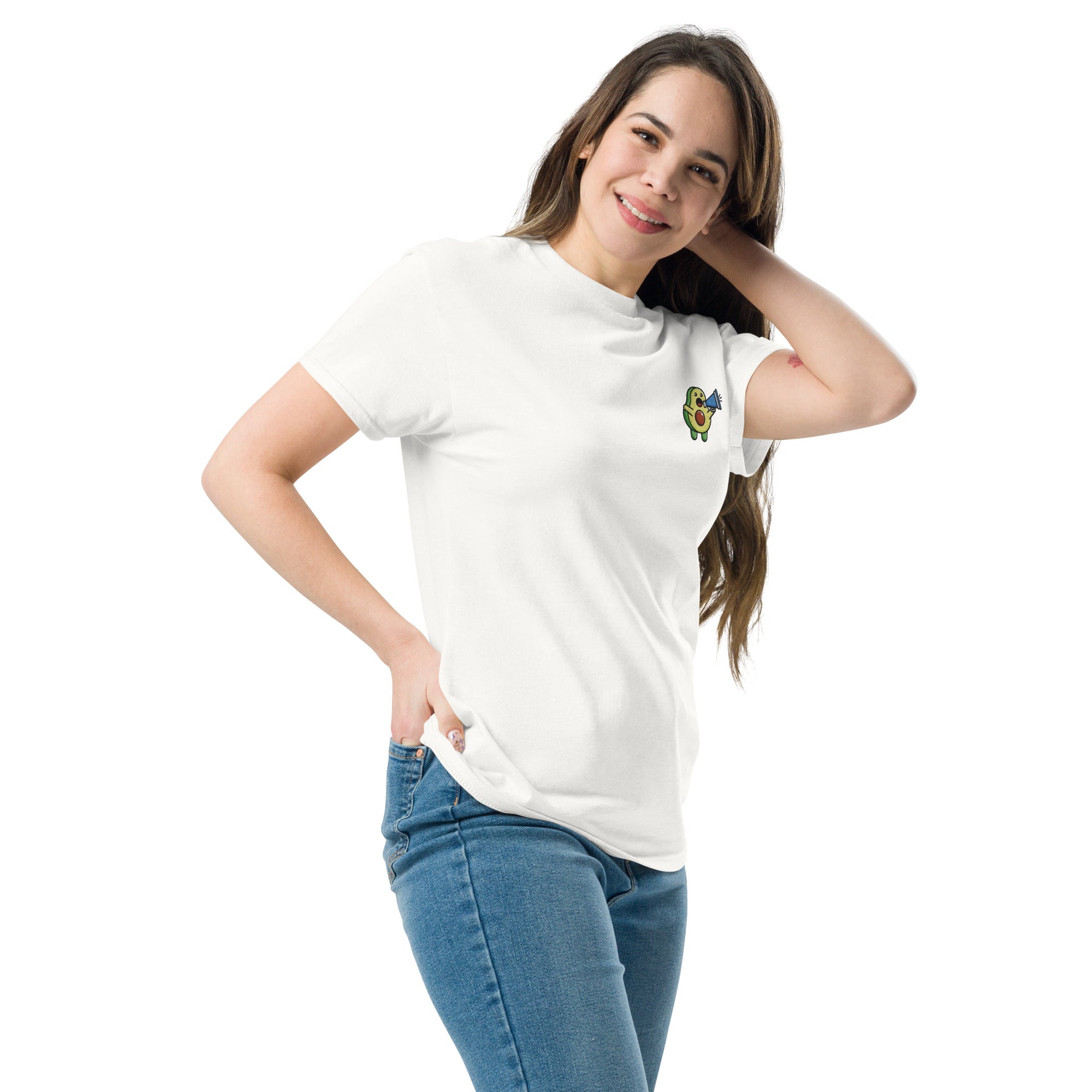 T-Shirt Unisex Ricamata 100% Cotone – Confortevole – Design Avocado-Biiply