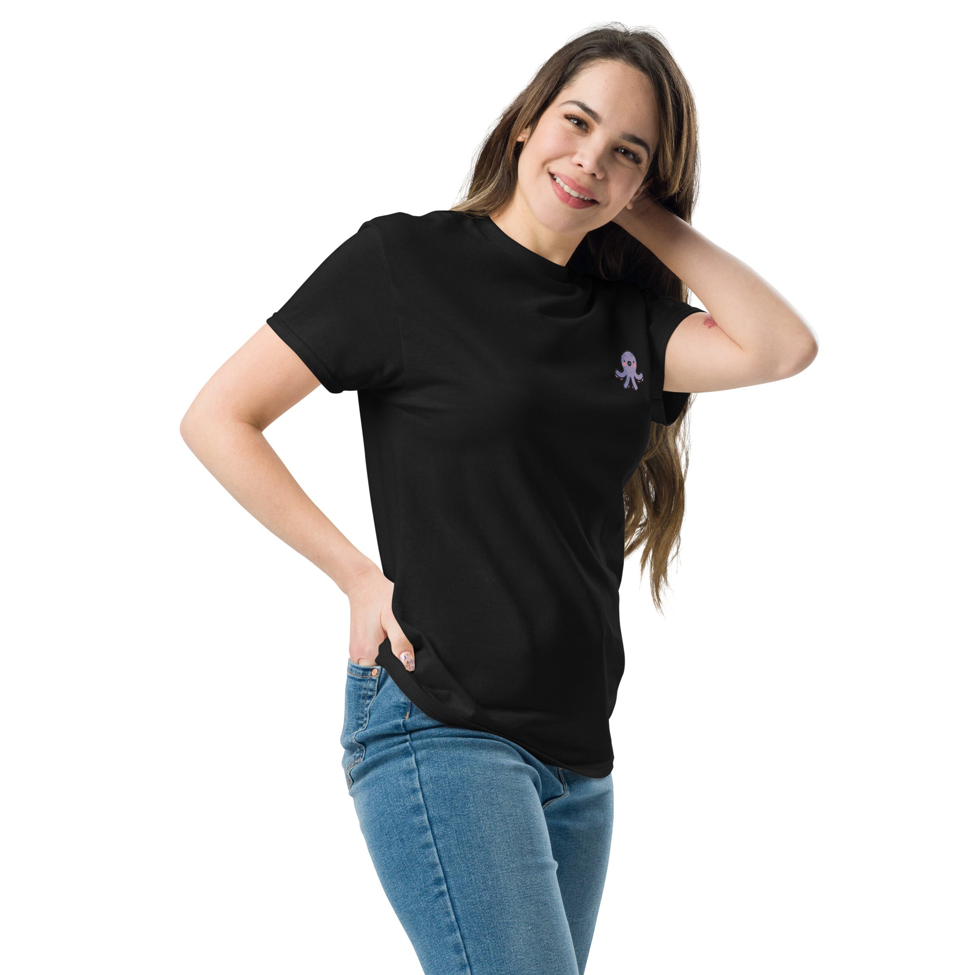 T-Shirt Unisex Ricamata 100% Cotone – Confortevole – Design Baby Polipetto-Biiply