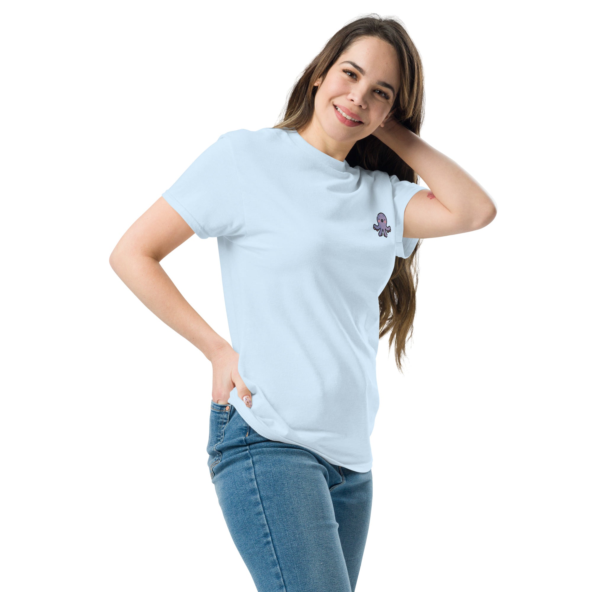 T-Shirt Unisex Ricamata 100% Cotone – Confortevole – Design Baby Polipetto-Biiply
