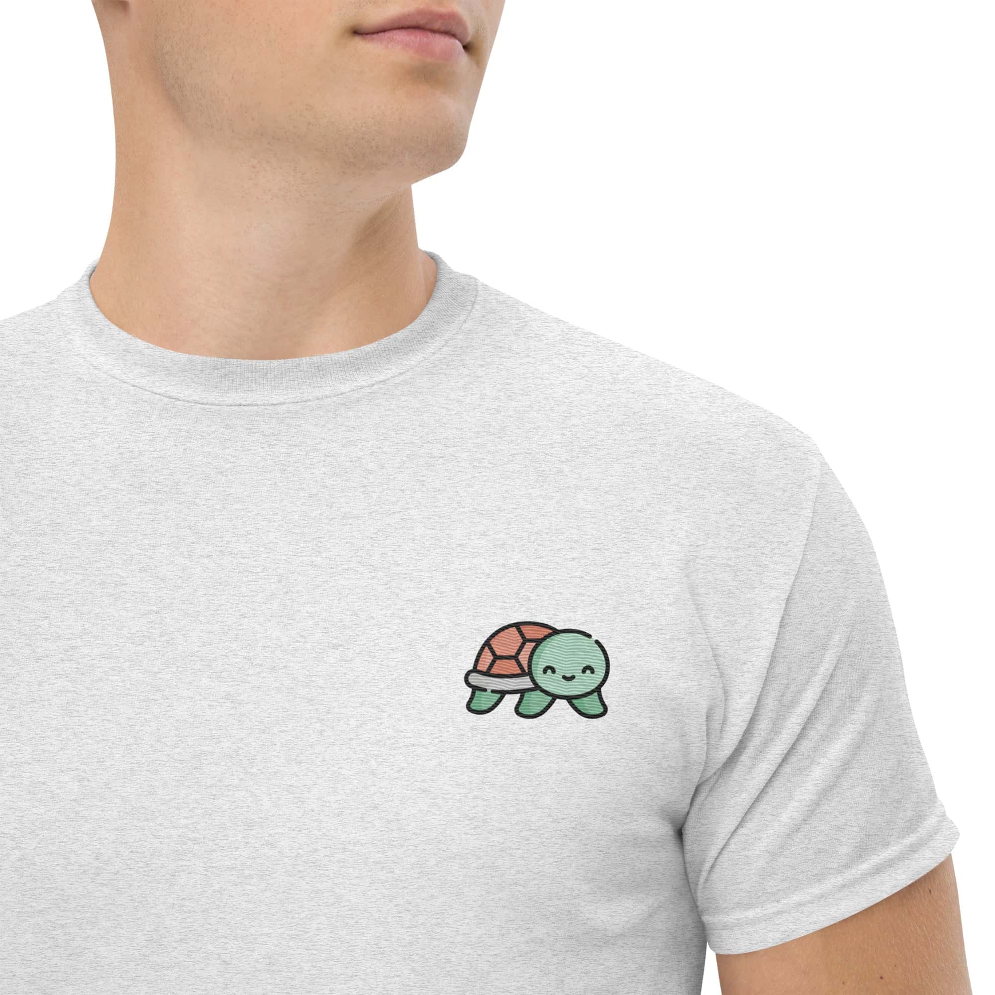 T-Shirt Unisex Ricamata 100% Cotone – Confortevole – Design Baby Testuggine-Biiply