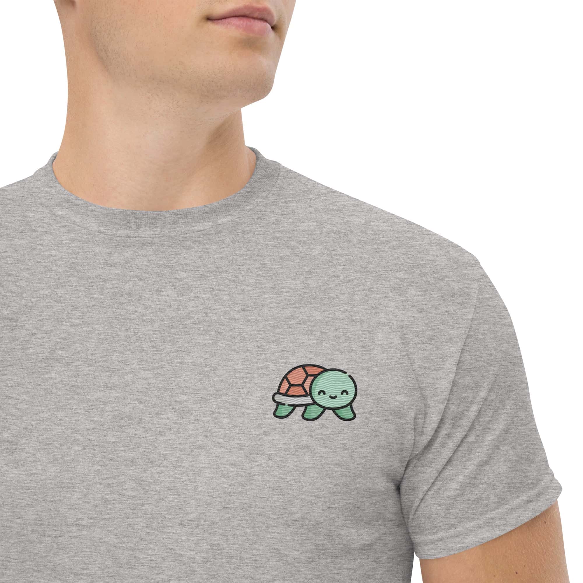 T-Shirt Unisex Ricamata 100% Cotone – Confortevole – Design Baby Testuggine-Biiply