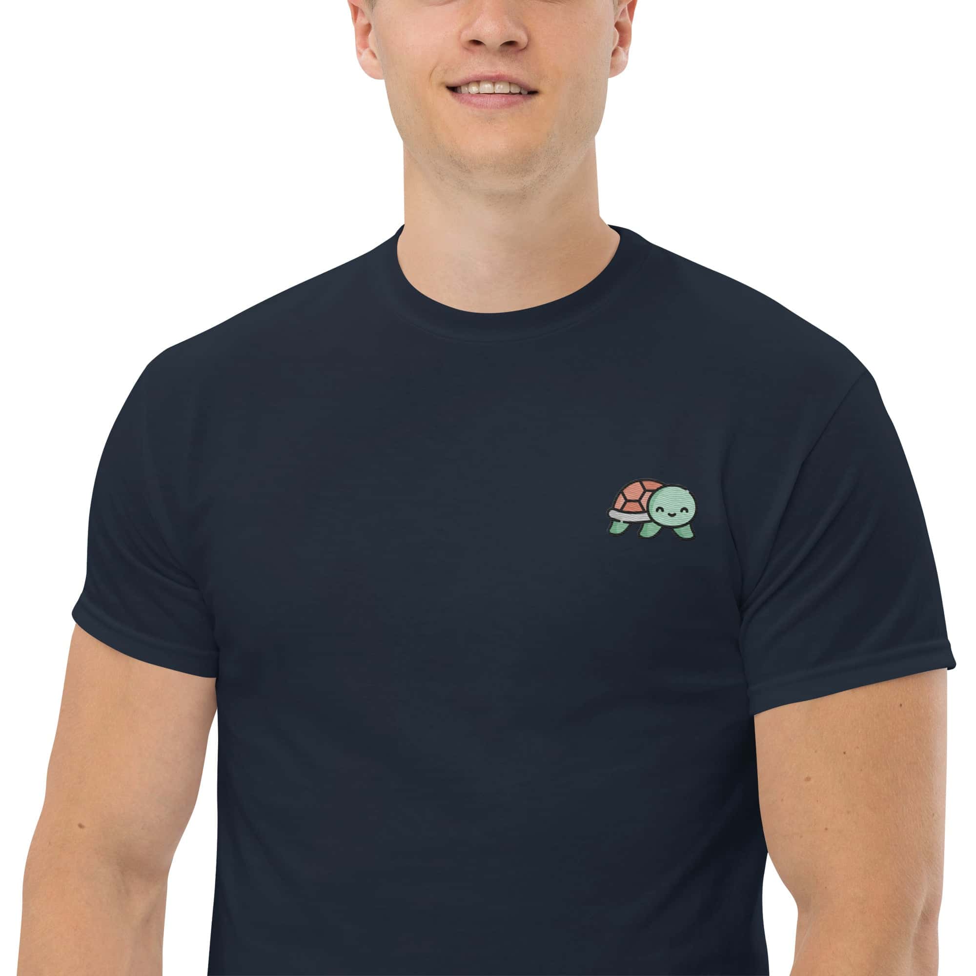 T-Shirt Unisex Ricamata 100% Cotone – Confortevole – Design Baby Testuggine-Biiply