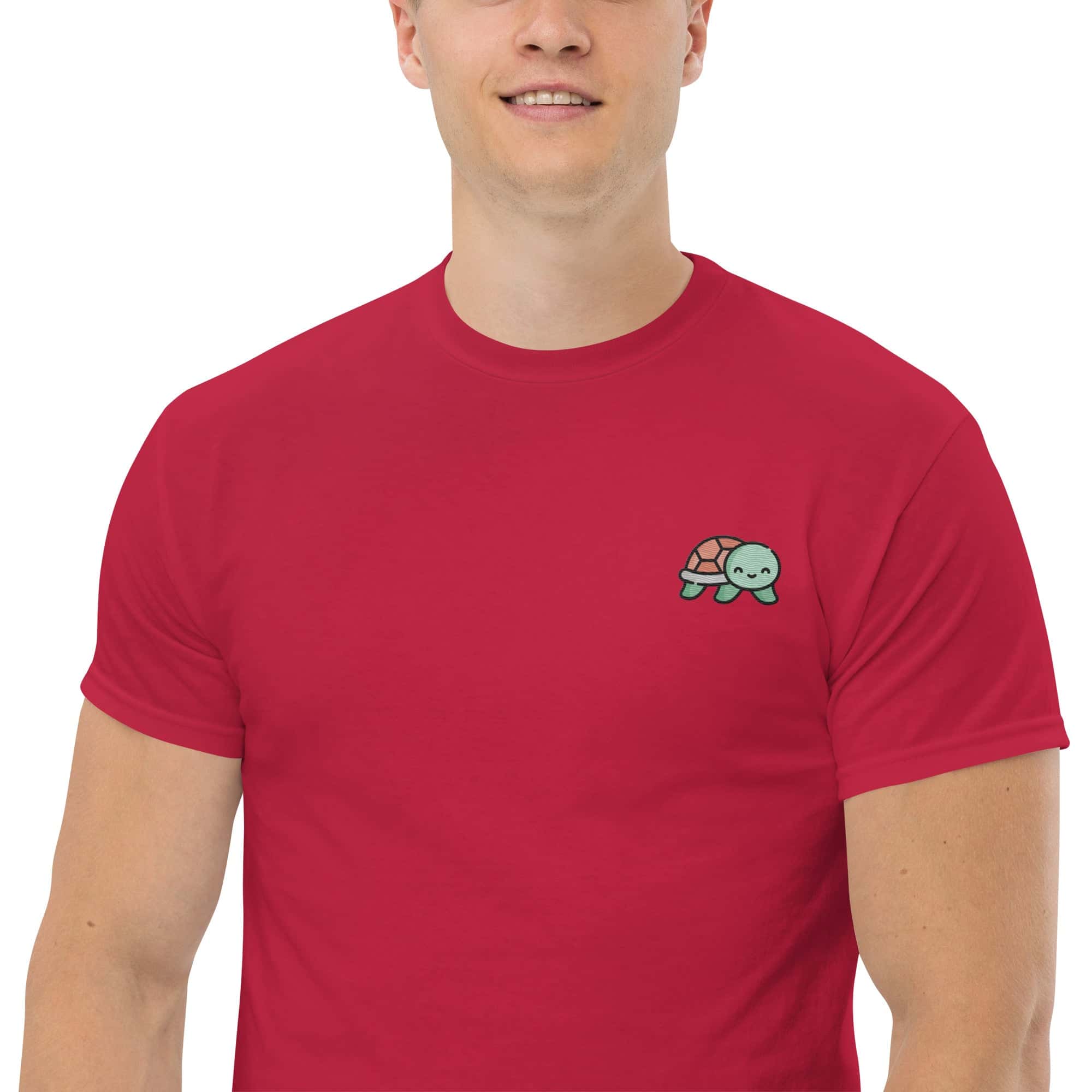 T-Shirt Unisex Ricamata 100% Cotone – Confortevole – Design Baby Testuggine-Biiply