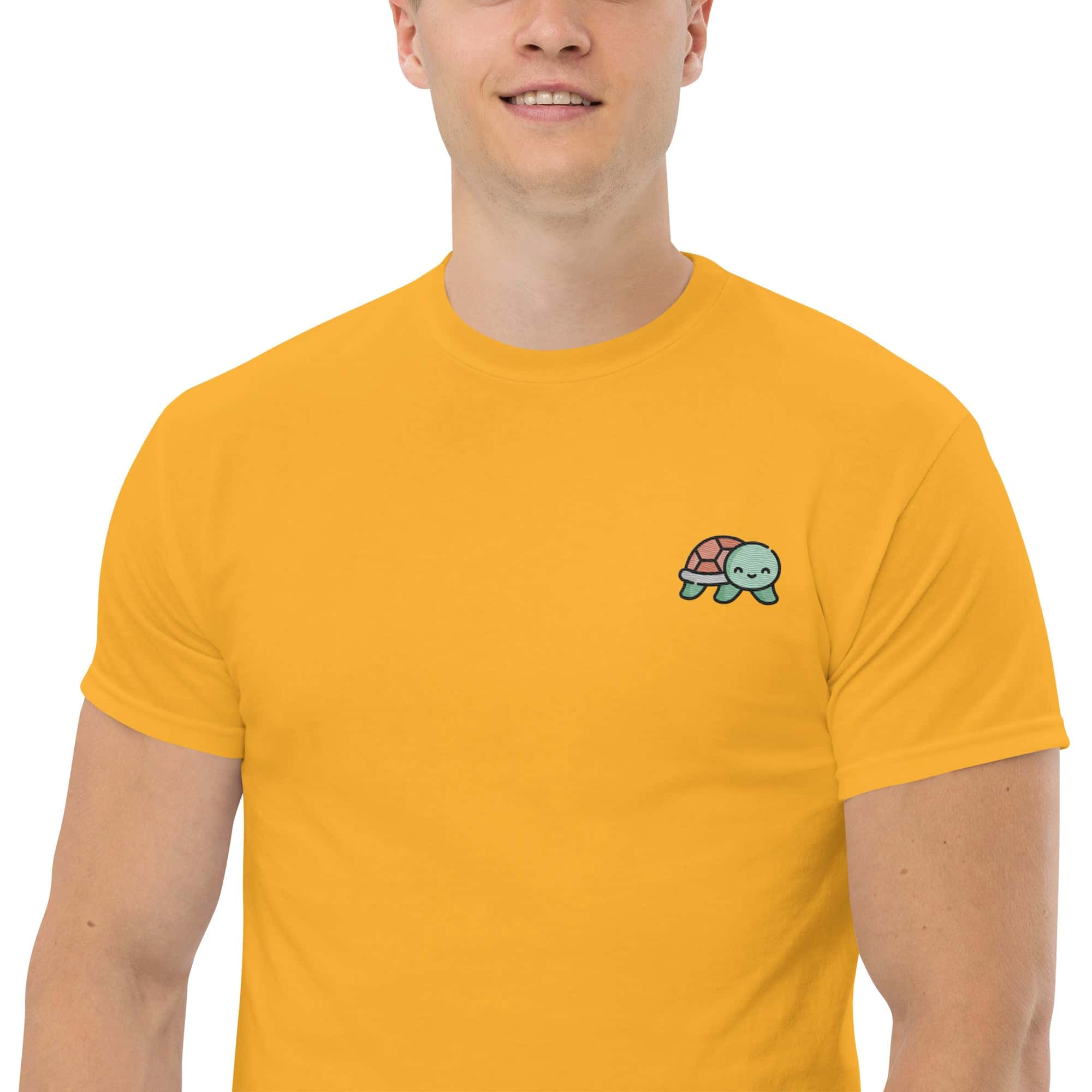T-Shirt Unisex Ricamata 100% Cotone – Confortevole – Design Baby Testuggine-Biiply