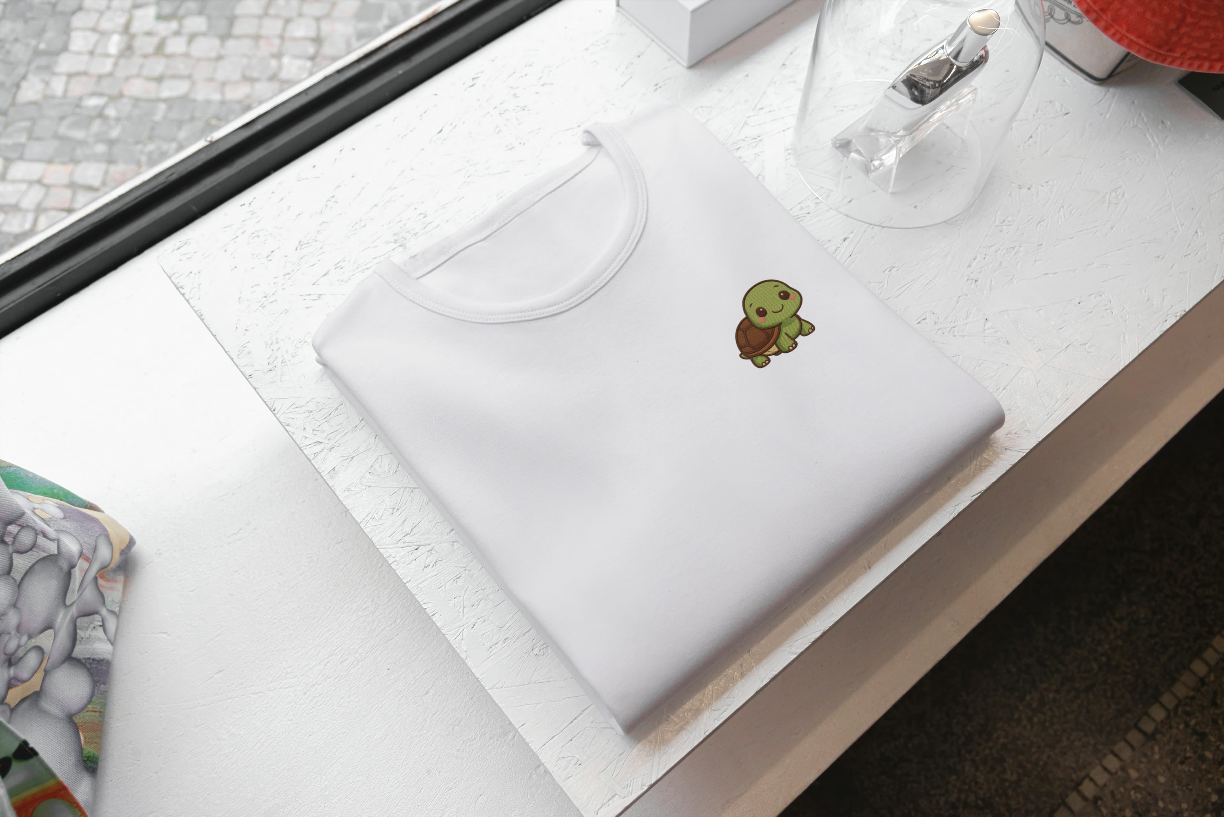 T-Shirt Unisex Ricamata 100% Cotone – Confortevole – Design Baby Testugine Cartoon-Biiply