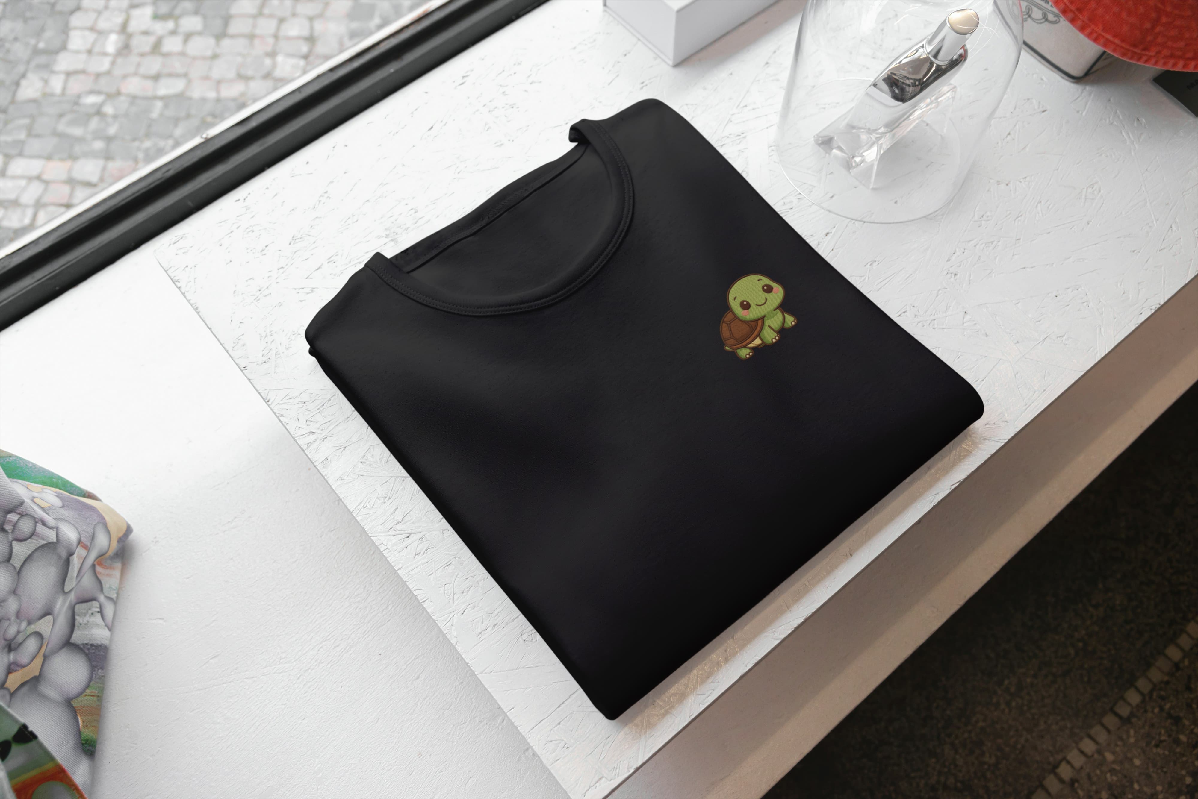 T-Shirt Unisex Ricamata 100% Cotone – Confortevole – Design Baby Testugine Cartoon-Biiply