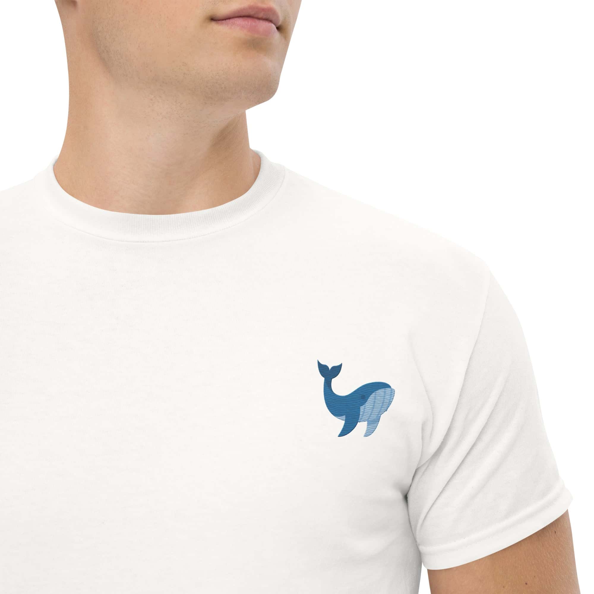 T-Shirt Unisex Ricamata 100% Cotone – Confortevole – Design Balena-Biiply