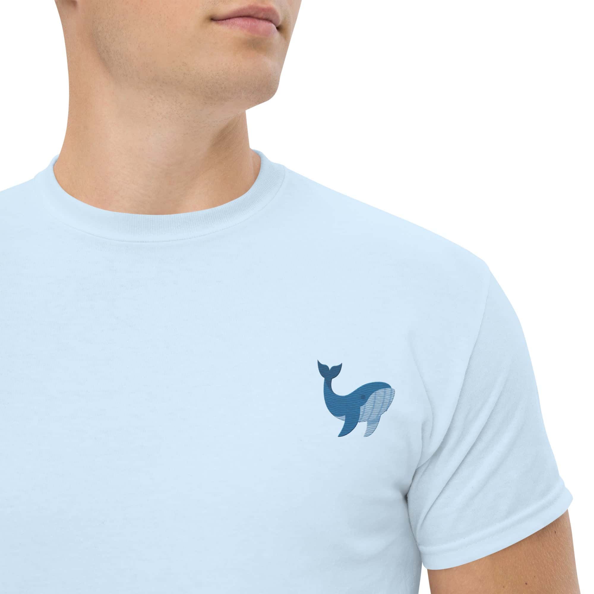 T-Shirt Unisex Ricamata 100% Cotone – Confortevole – Design Balena-Biiply
