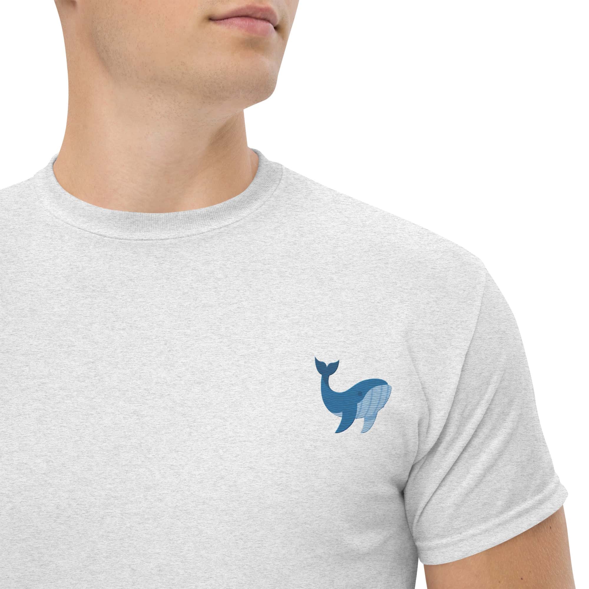 T-Shirt Unisex Ricamata 100% Cotone – Confortevole – Design Balena-Biiply