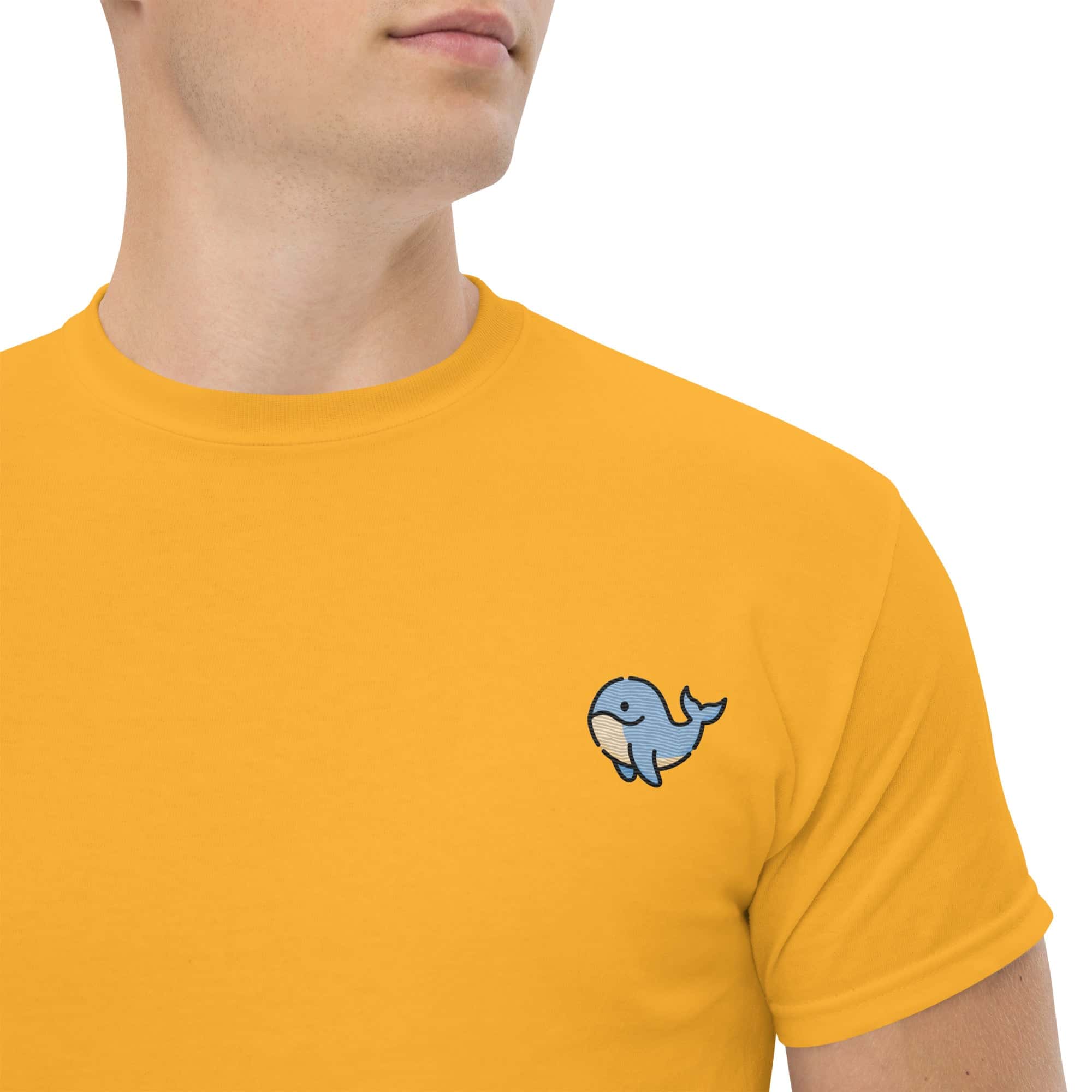 T-Shirt Unisex Ricamata 100% Cotone – Confortevole – Design Balena Piccola-Biiply