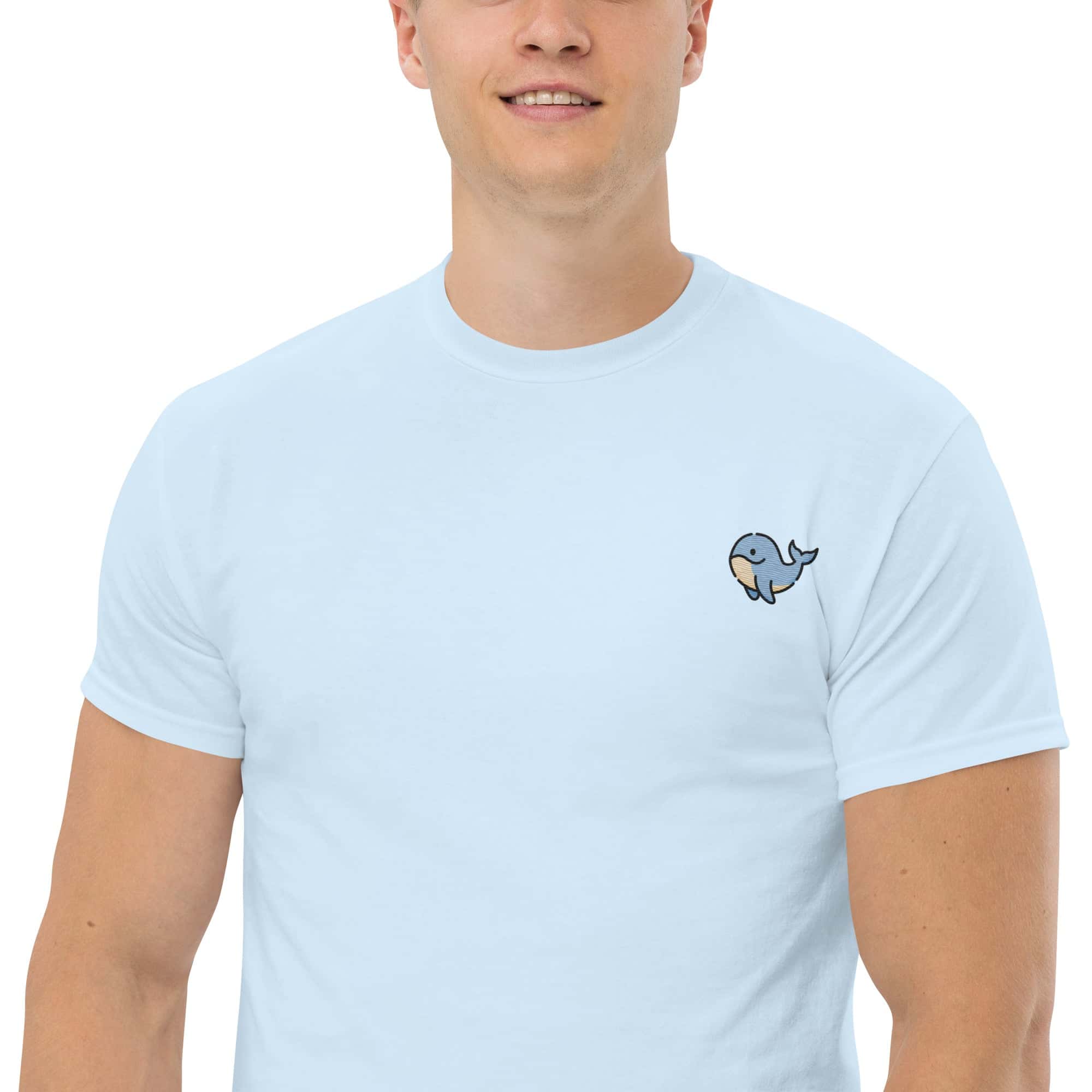 T-Shirt Unisex Ricamata 100% Cotone – Confortevole – Design Balena Piccola-Biiply