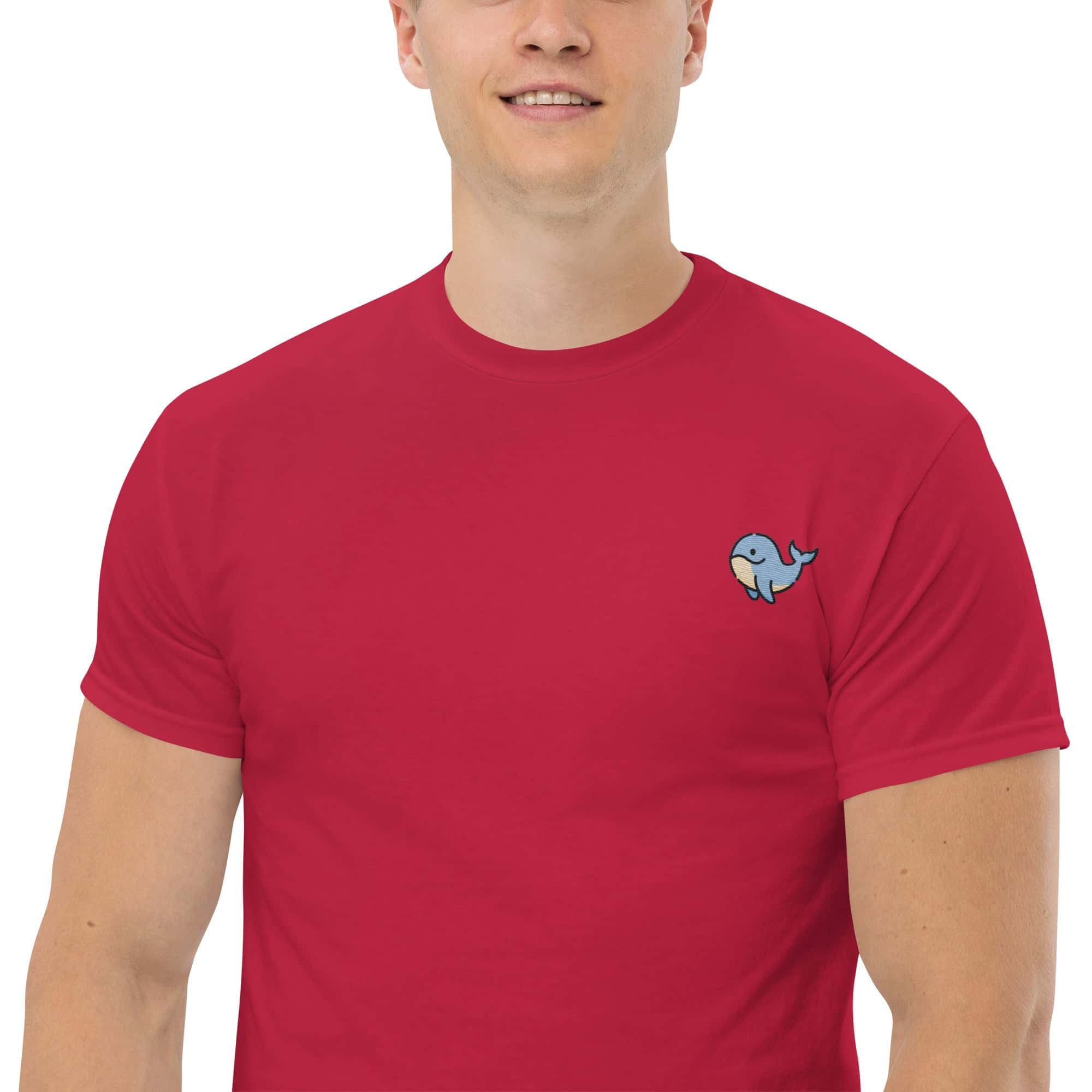 T-Shirt Unisex Ricamata 100% Cotone – Confortevole – Design Balena Piccola-Biiply