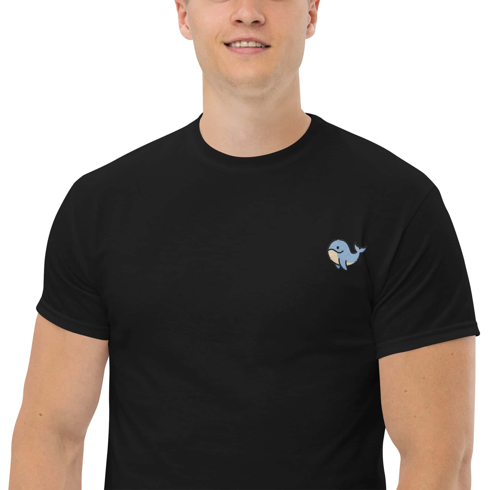 T-Shirt Unisex Ricamata 100% Cotone – Confortevole – Design Balena Piccola-Biiply