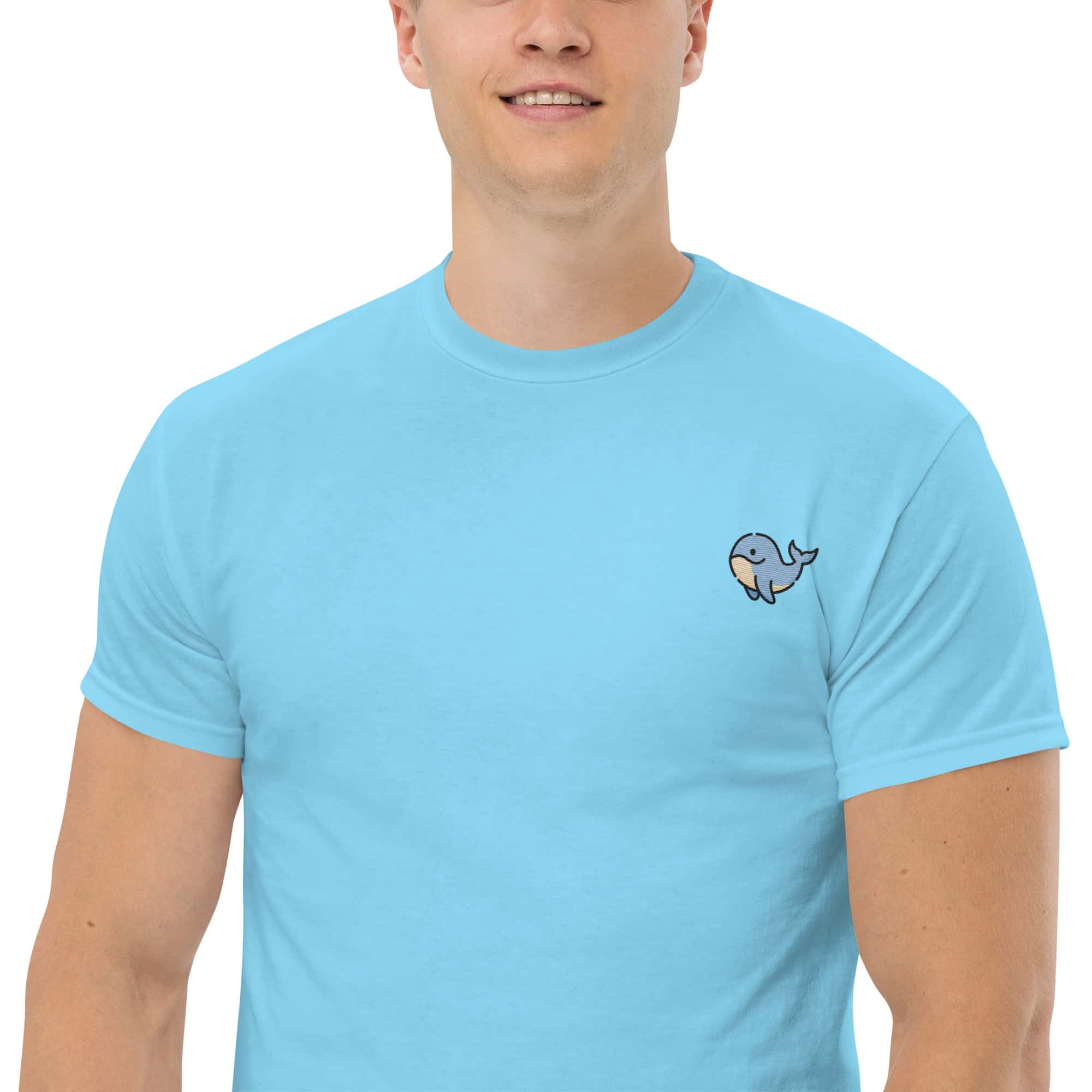 T-Shirt Unisex Ricamata 100% Cotone – Confortevole – Design Balena Piccola-Biiply