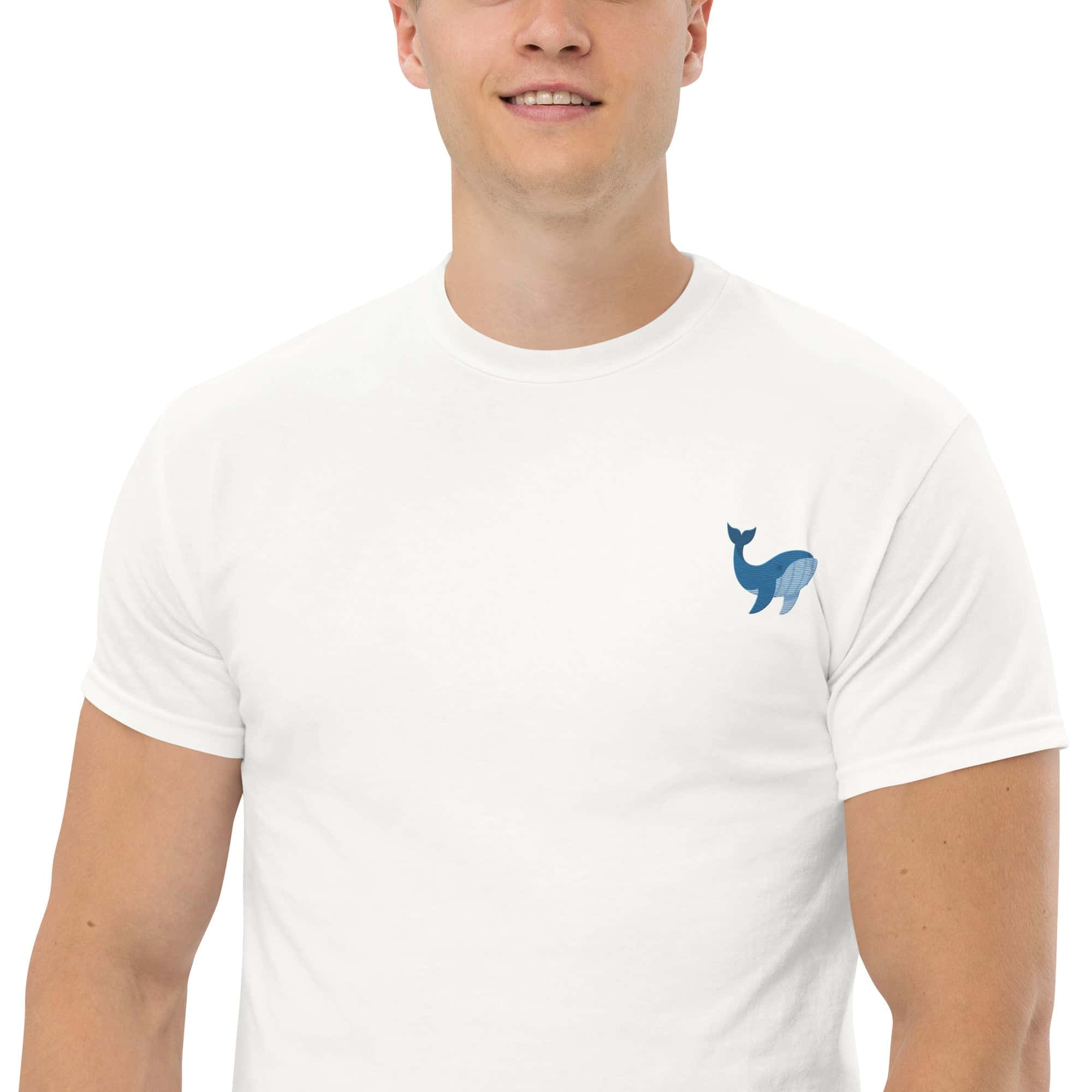 T-Shirt Unisex Ricamata 100% Cotone – Confortevole – Design Balena-Biiply