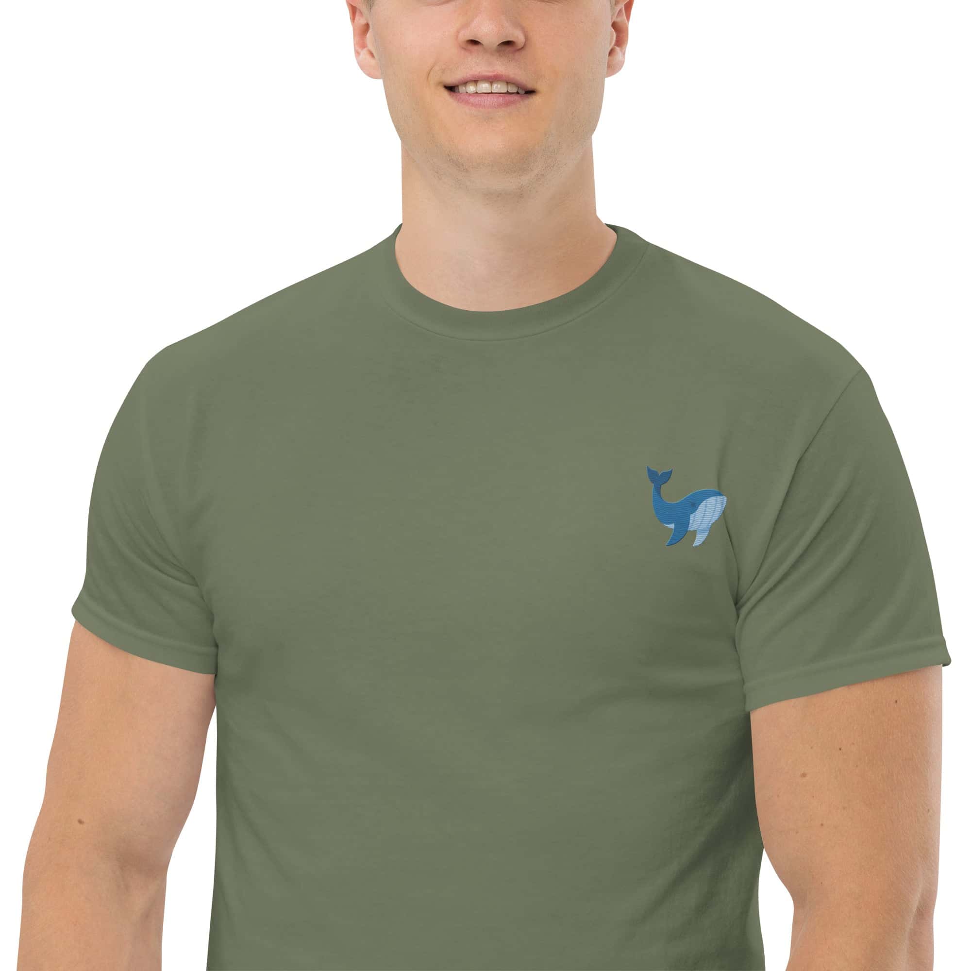 T-Shirt Unisex Ricamata 100% Cotone – Confortevole – Design Balena-Biiply