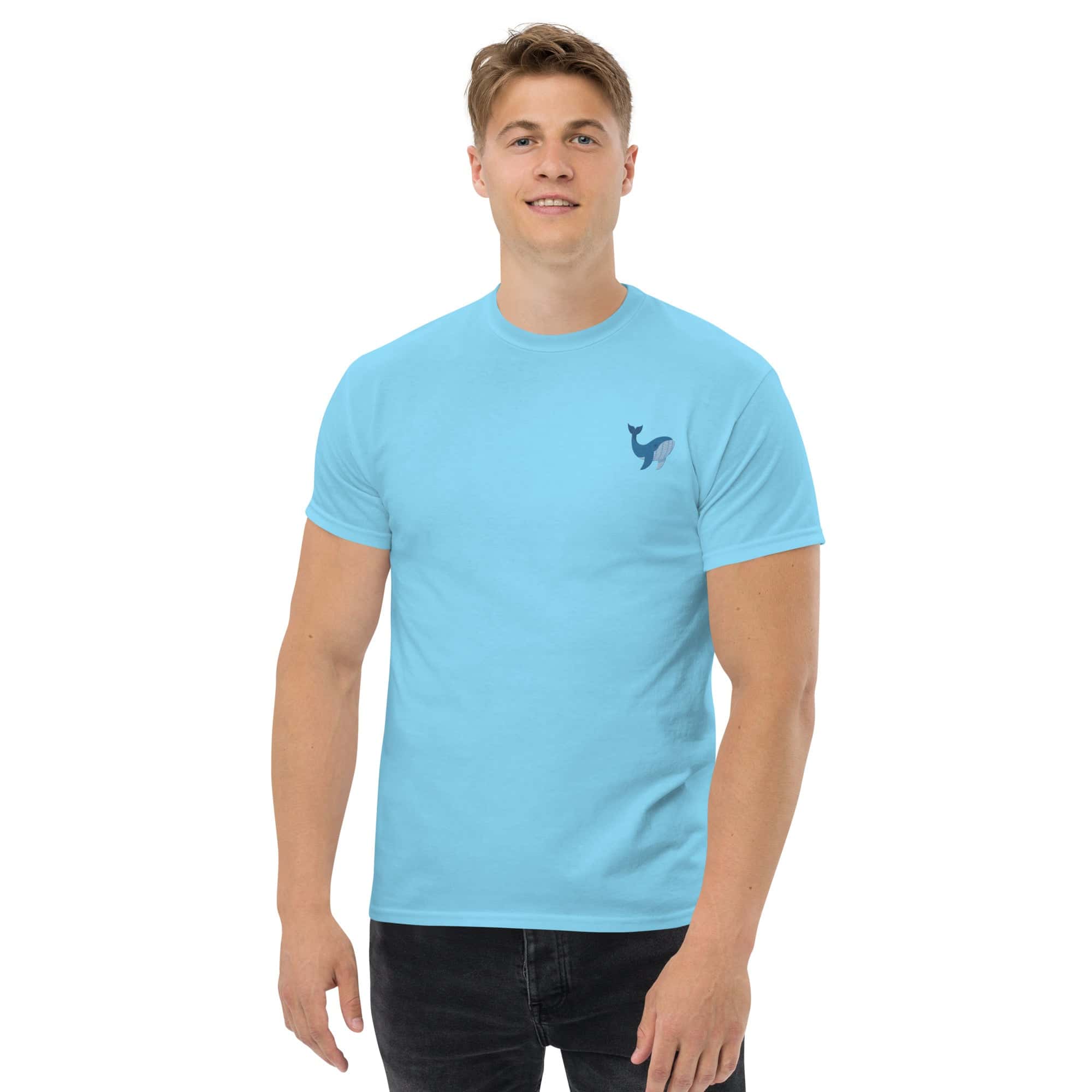 T-Shirt Unisex Ricamata 100% Cotone – Confortevole – Design Balena-Biiply