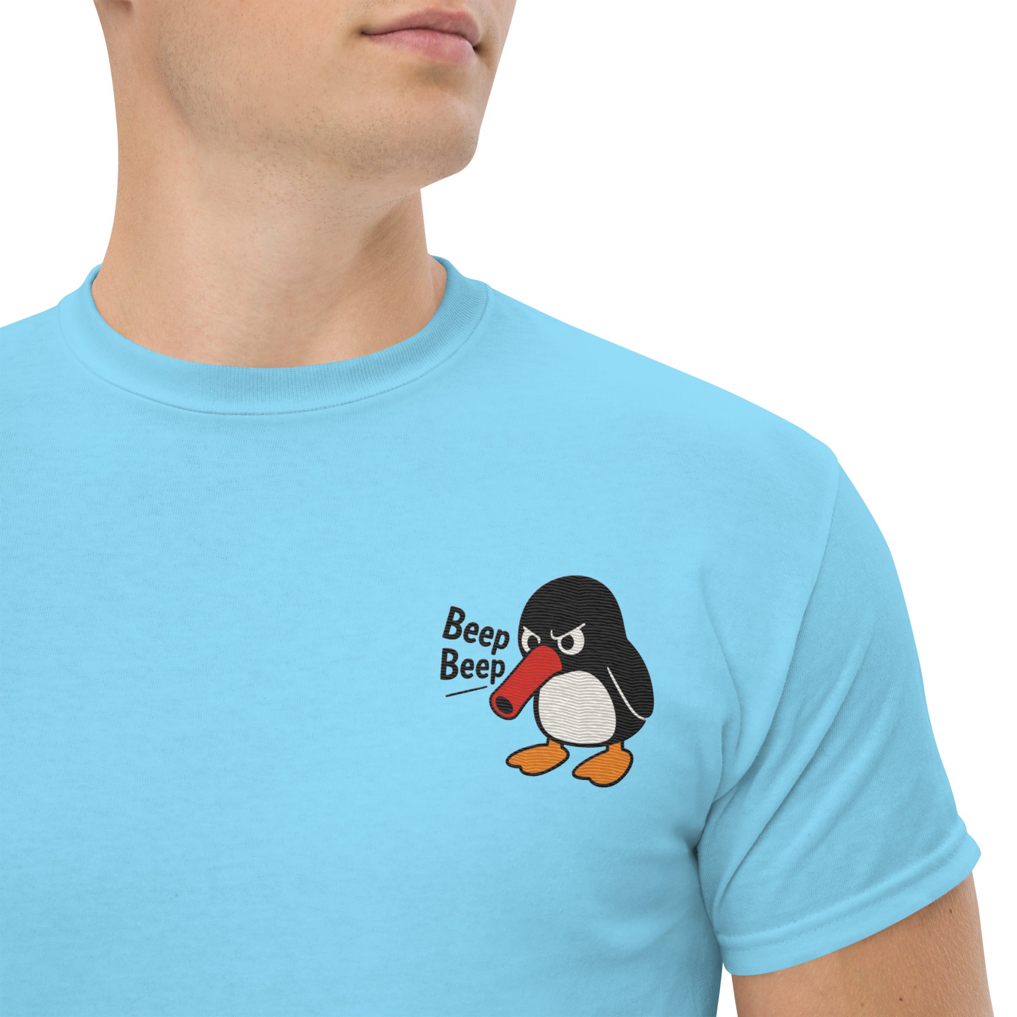 T-Shirt Unisex Ricamata 100% Cotone – Confortevole – Design Beep Beep-Biiply