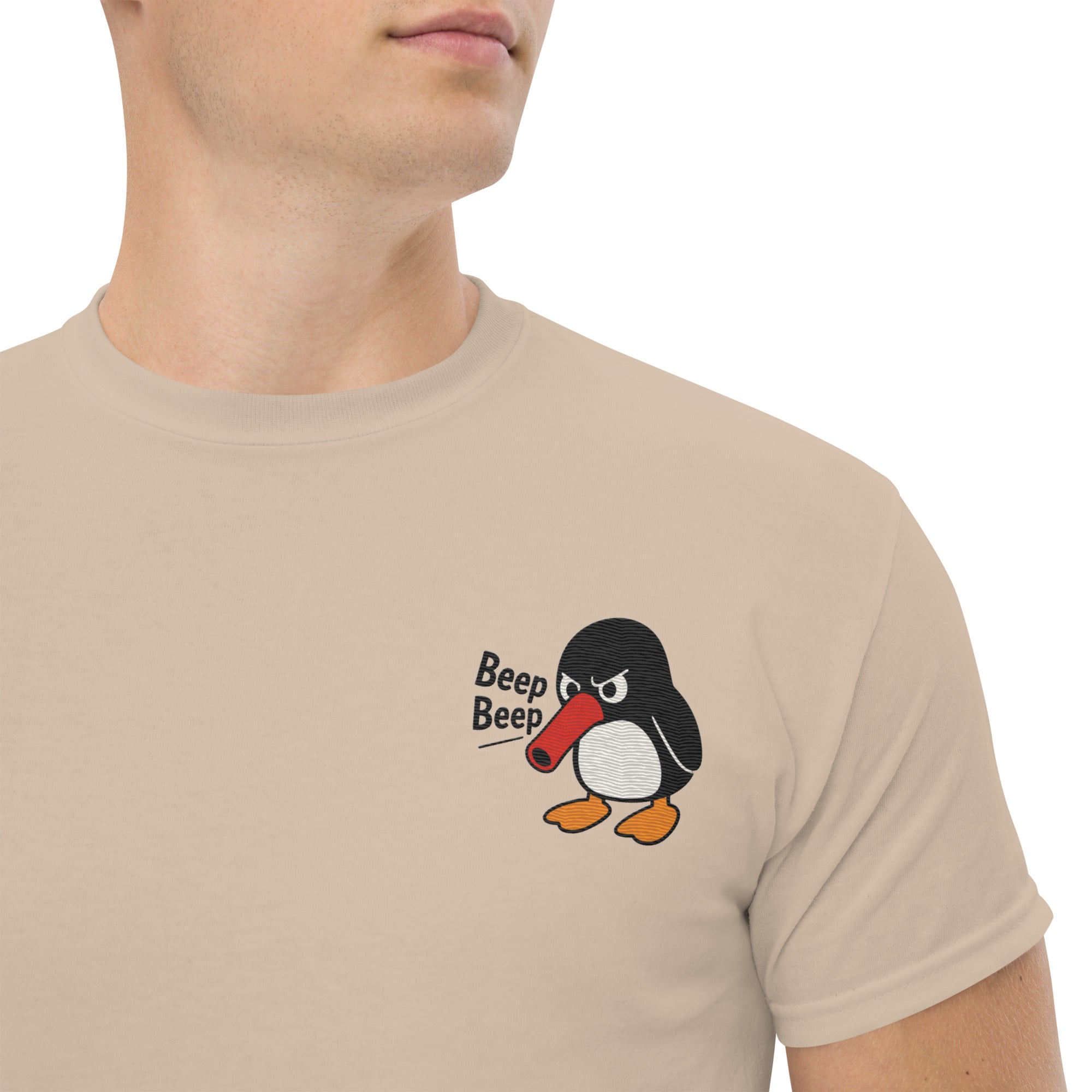 T-Shirt Unisex Ricamata 100% Cotone – Confortevole – Design Beep Beep-Biiply