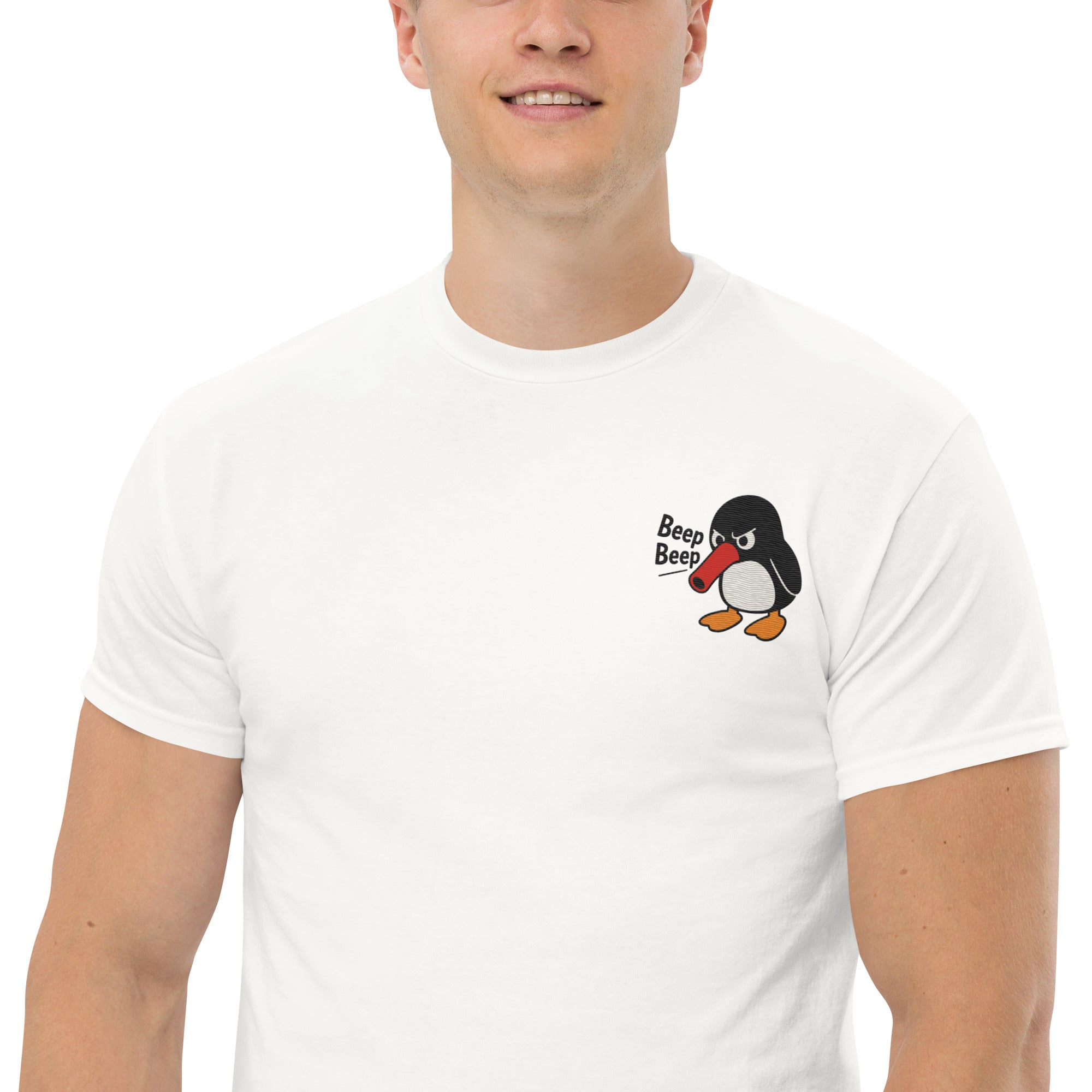 T-Shirt Unisex Ricamata 100% Cotone – Confortevole – Design Beep Beep-Biiply