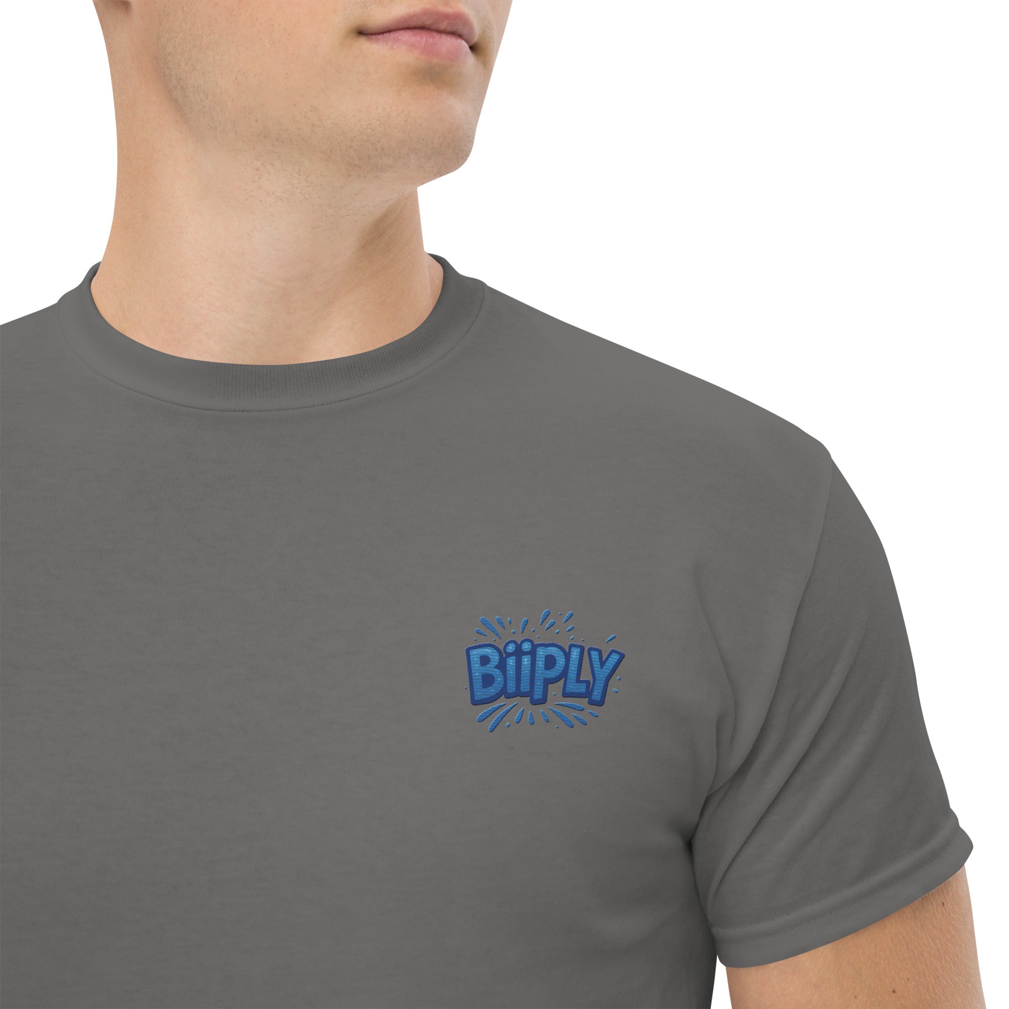 T-Shirt Unisex Ricamata 100% Cotone – Confortevole – Design BiiPly Logo Splash-Biiply
