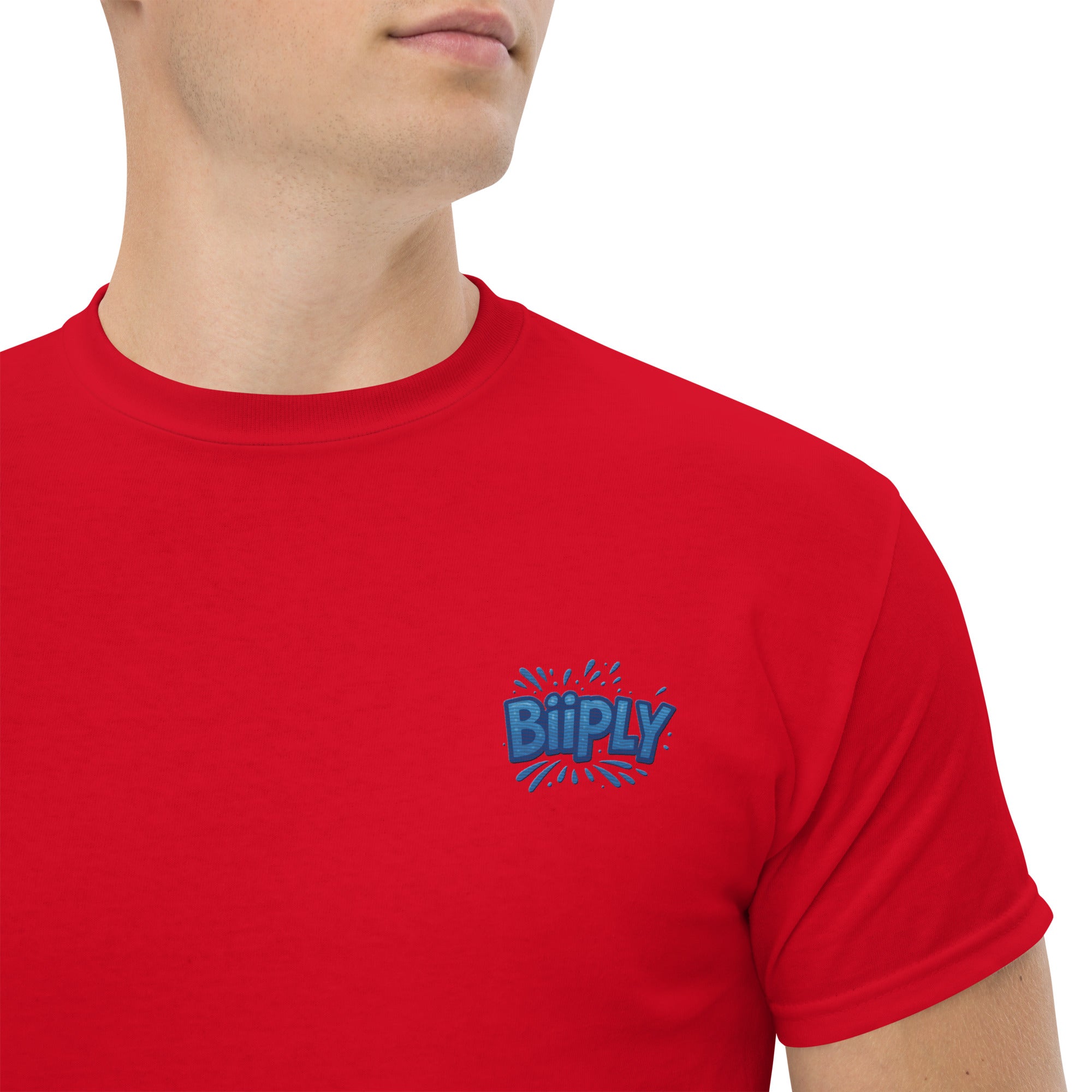 T-Shirt Unisex Ricamata 100% Cotone – Confortevole – Design BiiPly Logo Splash-Biiply