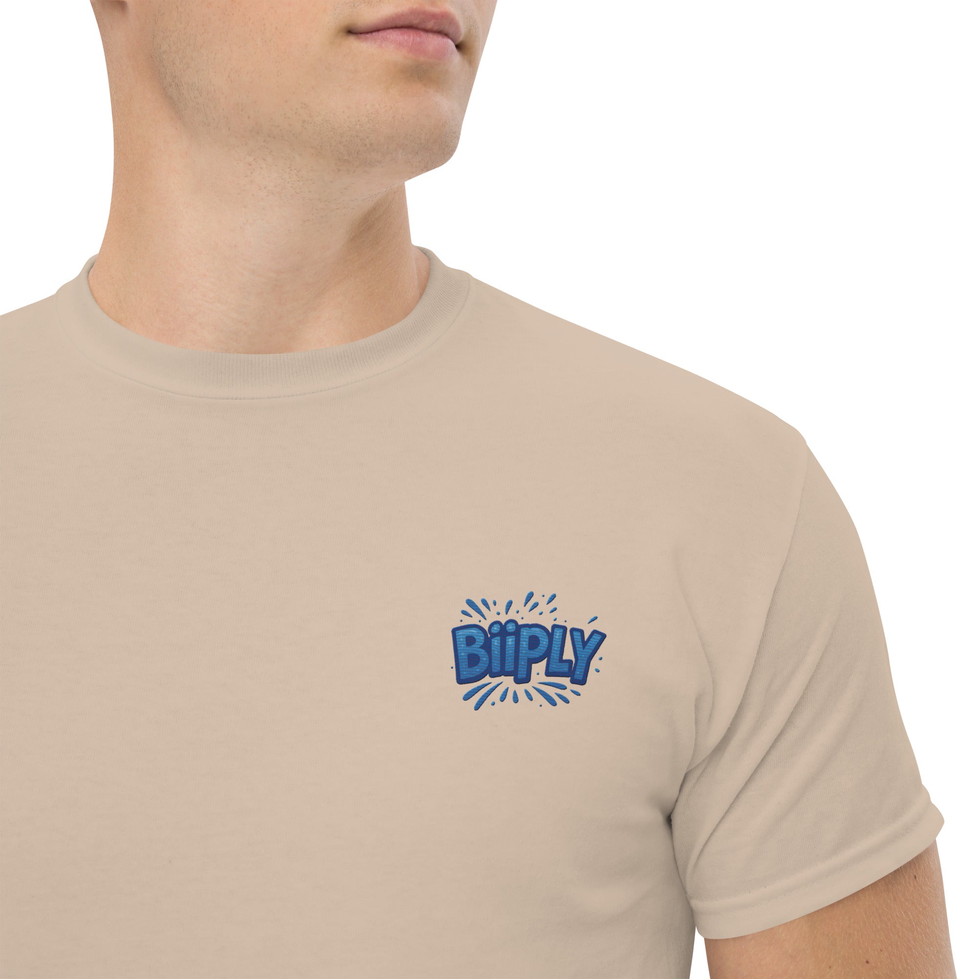 T-Shirt Unisex Ricamata 100% Cotone – Confortevole – Design BiiPly Logo Splash-Biiply